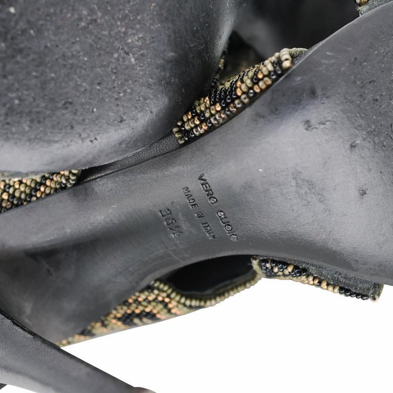 Balmain x H&M Runway Beaded 36.5 Gladiator Embroidered Heels BM-S06013P ...