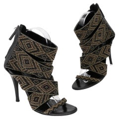 Balmain x H&M Runway - Chaussures à talons brodés style gladiateur avec perles 36,5 BM-S06013P-0002