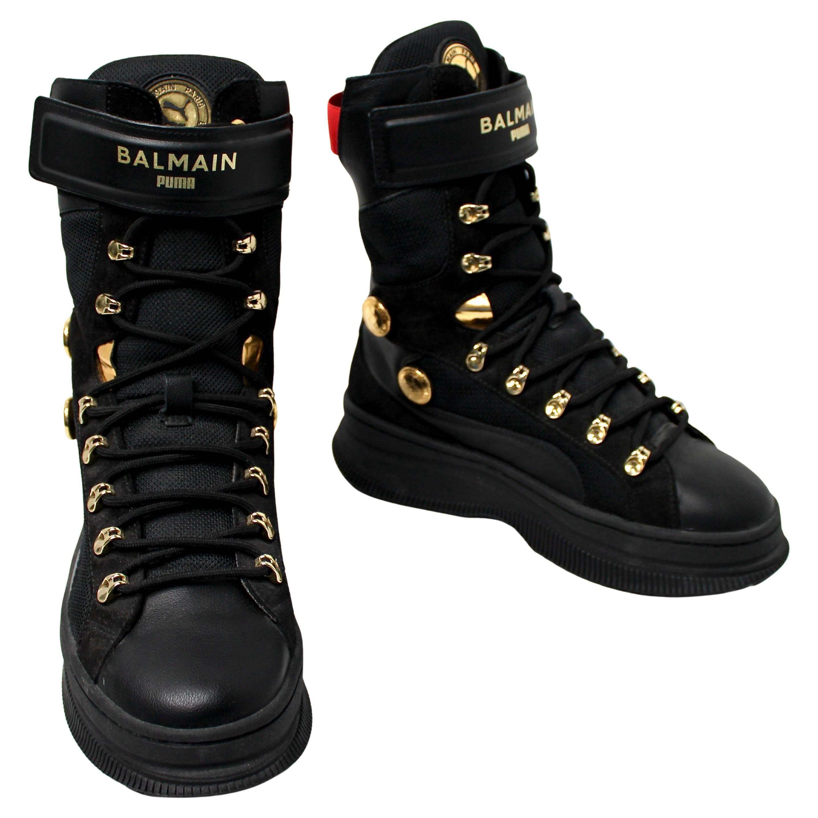 Balmain x Puma Deva Black Biker Style Boots