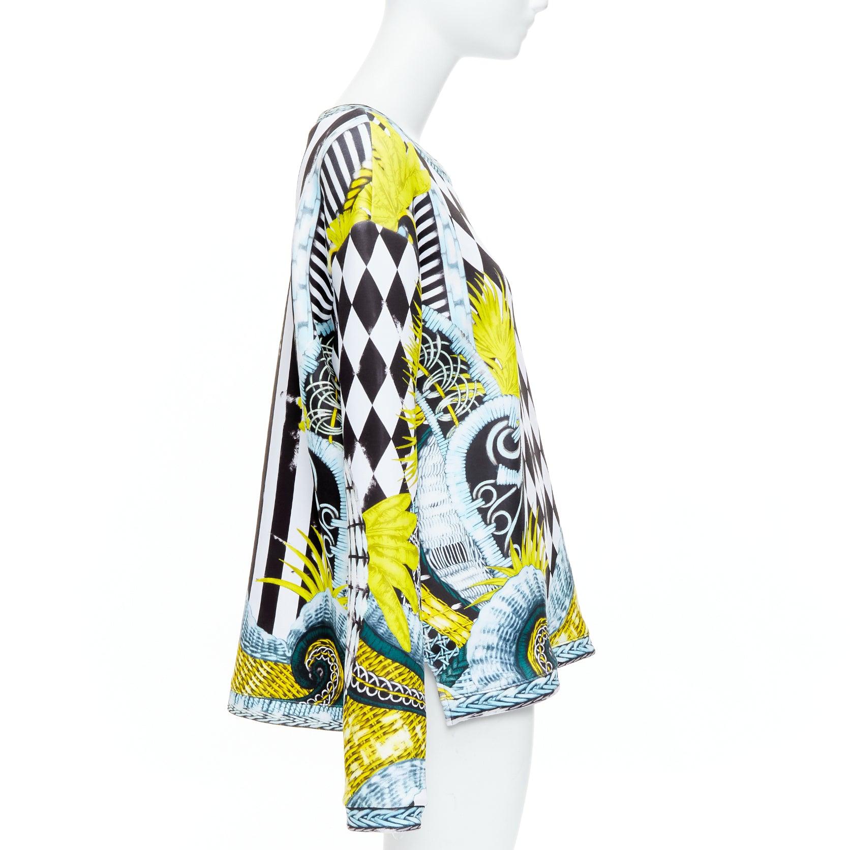 A&Main pull-over en néoprène Barocco jaune bleu à carreaux FR38 M Bon état - En vente à Hong Kong, NT