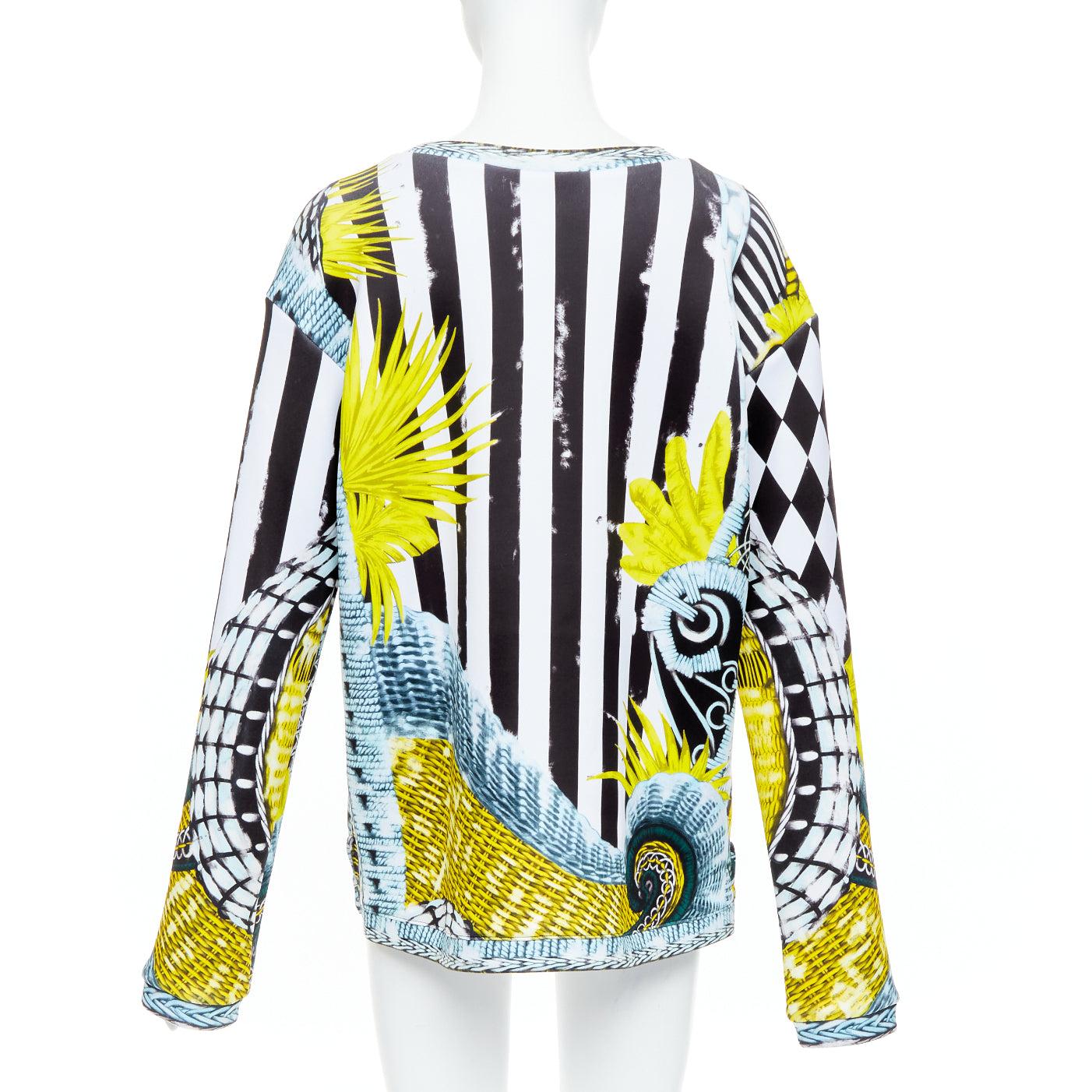 A&Main pull-over en néoprène Barocco jaune bleu à carreaux FR38 M Pour femmes en vente