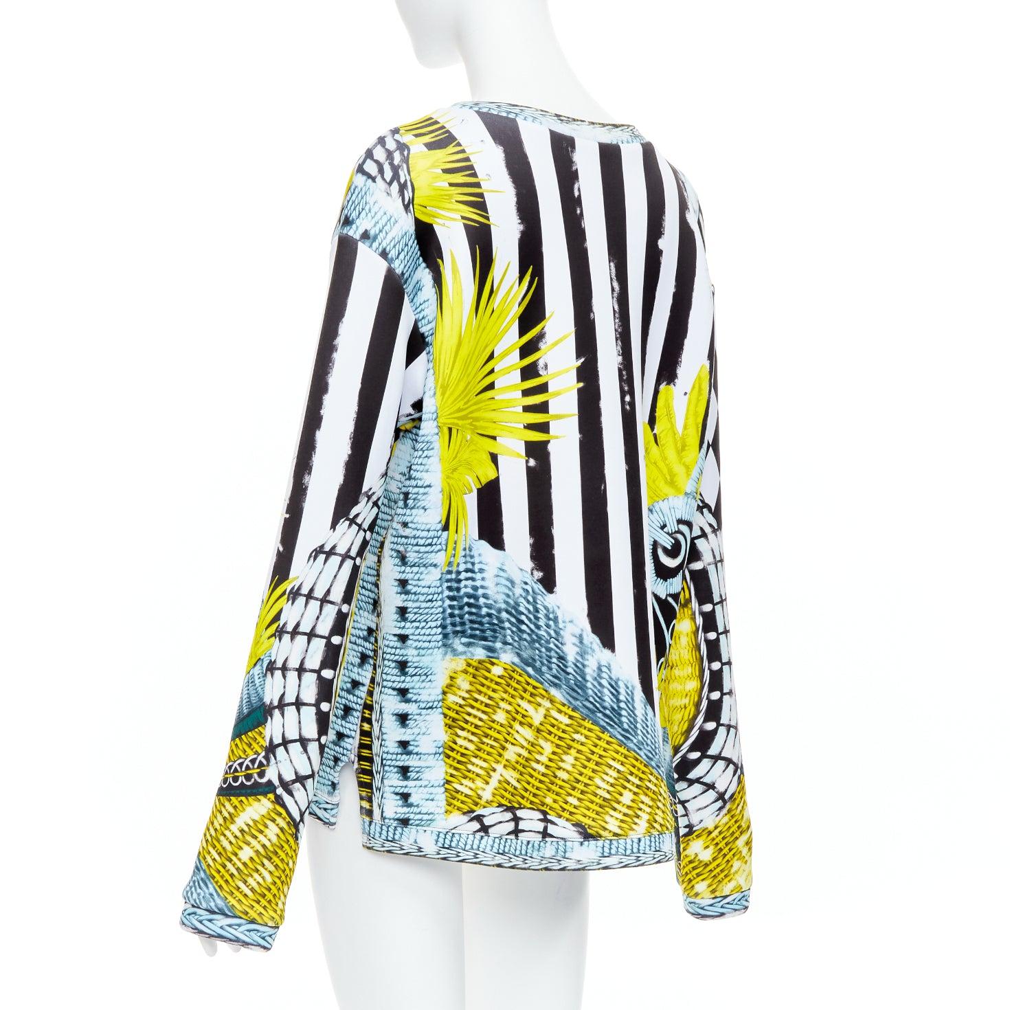 A&Main pull-over en néoprène Barocco jaune bleu à carreaux FR38 M en vente 1