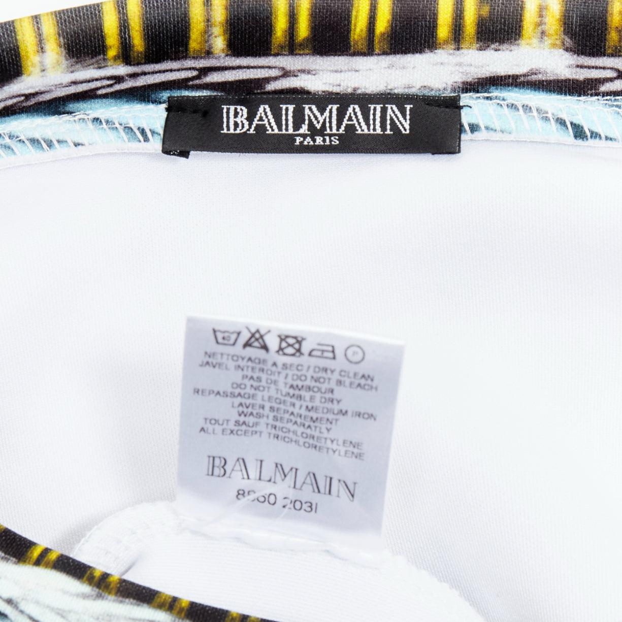 A&Main pull-over en néoprène Barocco jaune bleu à carreaux FR38 M en vente 3