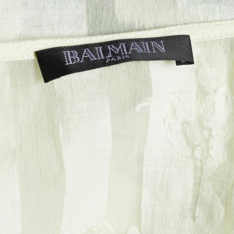 Balmain Yellow Harlequin Check Jacquard Sleeveless Tank Top S In Good Condition For Sale In Dubai, Al Qouz 2