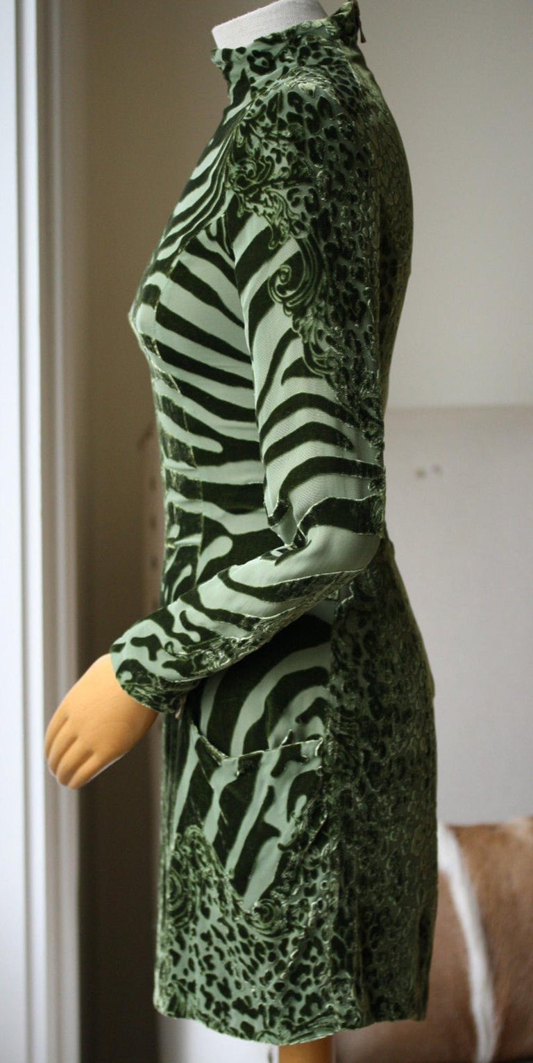 Balmain Zebra Velvet Devore Dress at 1stDibs black zebra devore dress