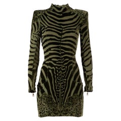 Balmain Zebra Velvet Devore Dress