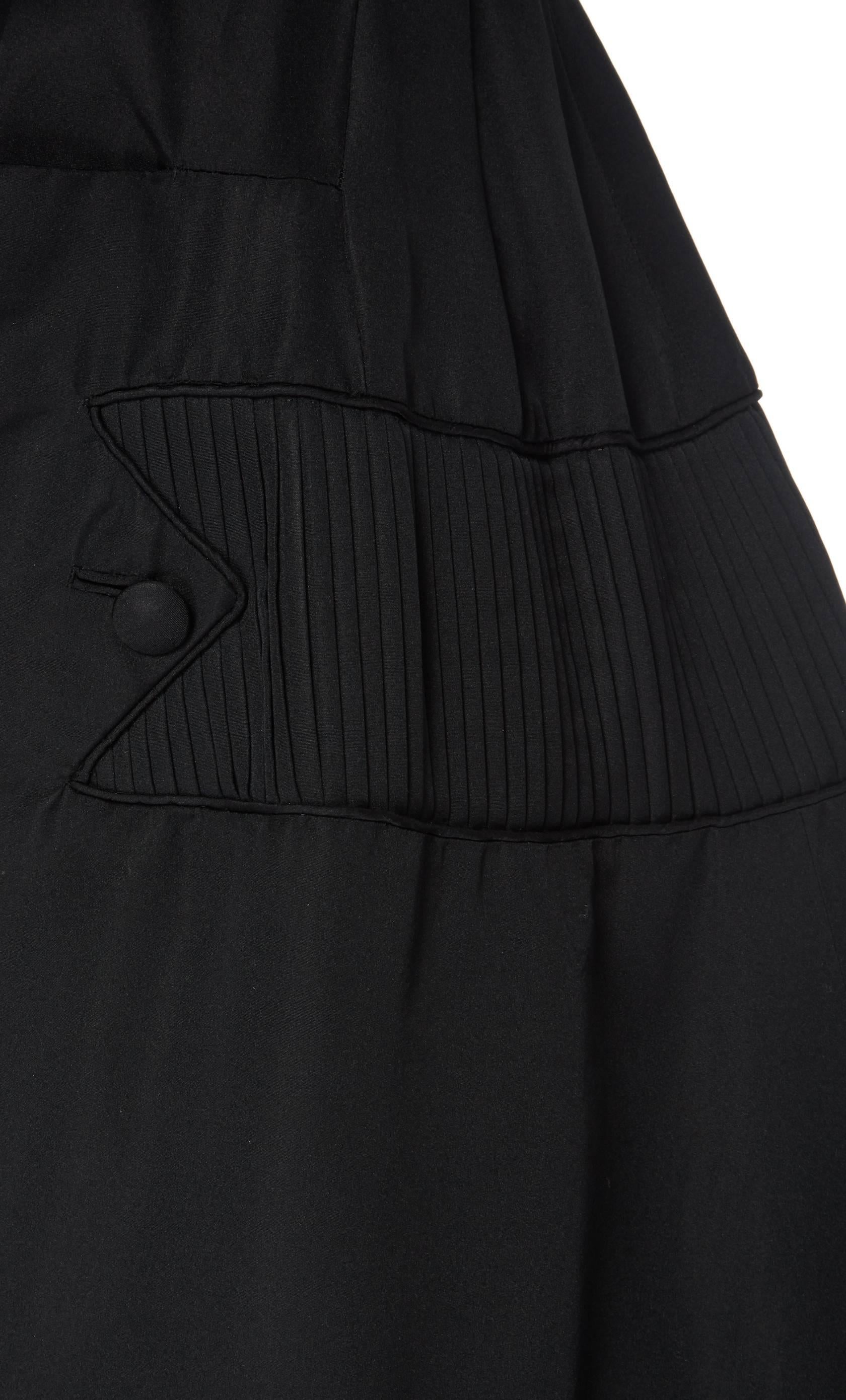 Balmain Haute couture black silk dress, circa 1955 In Good Condition In London, GB