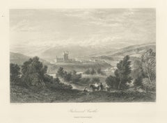 Balmoral Castle, Royal Deeside, Antique Engraving after W. Leitch, circa 1876