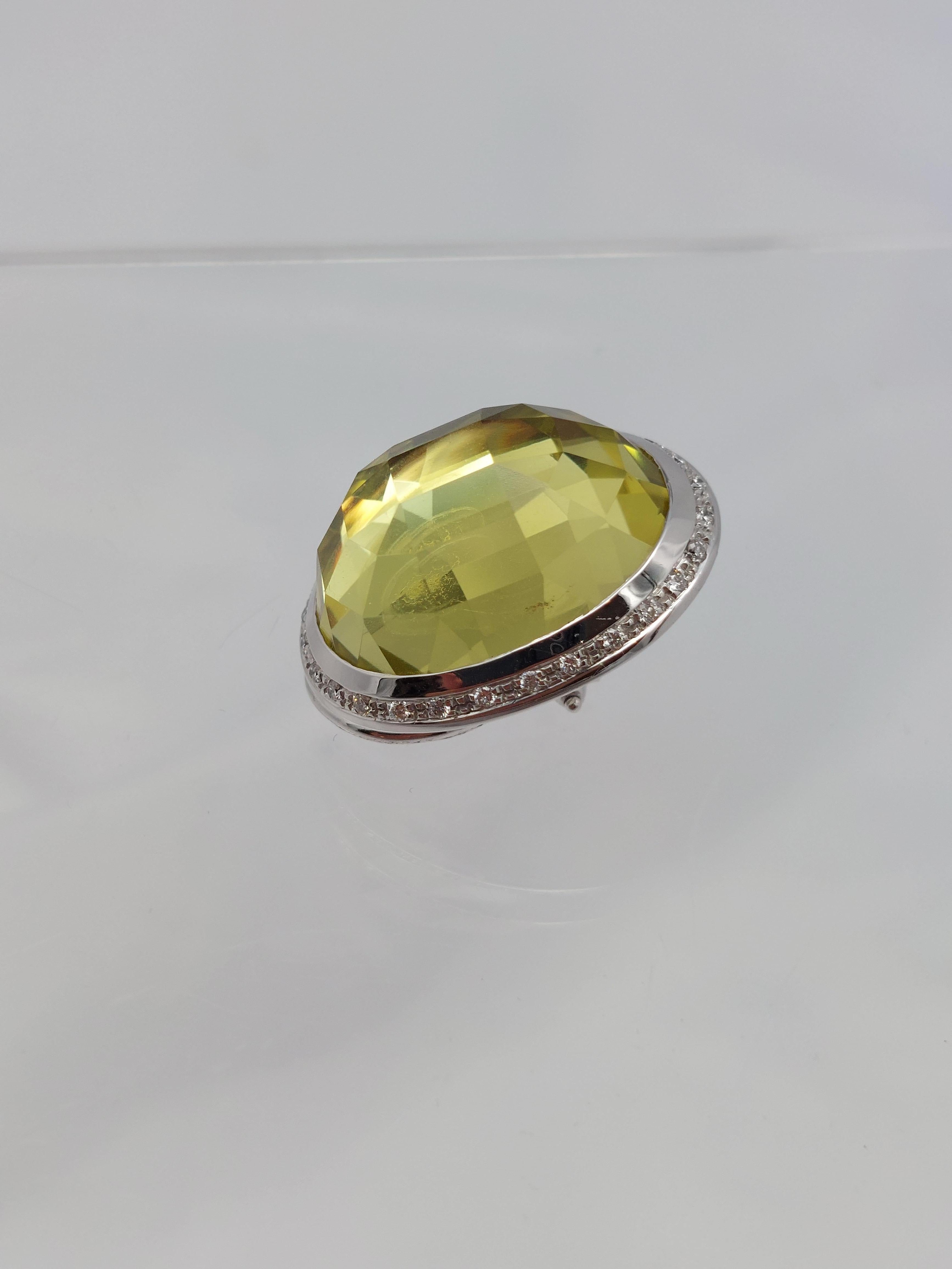 Balocchi Preziosi  Orecchini con quarzo limone e diamanti in 18KT in vendita 4