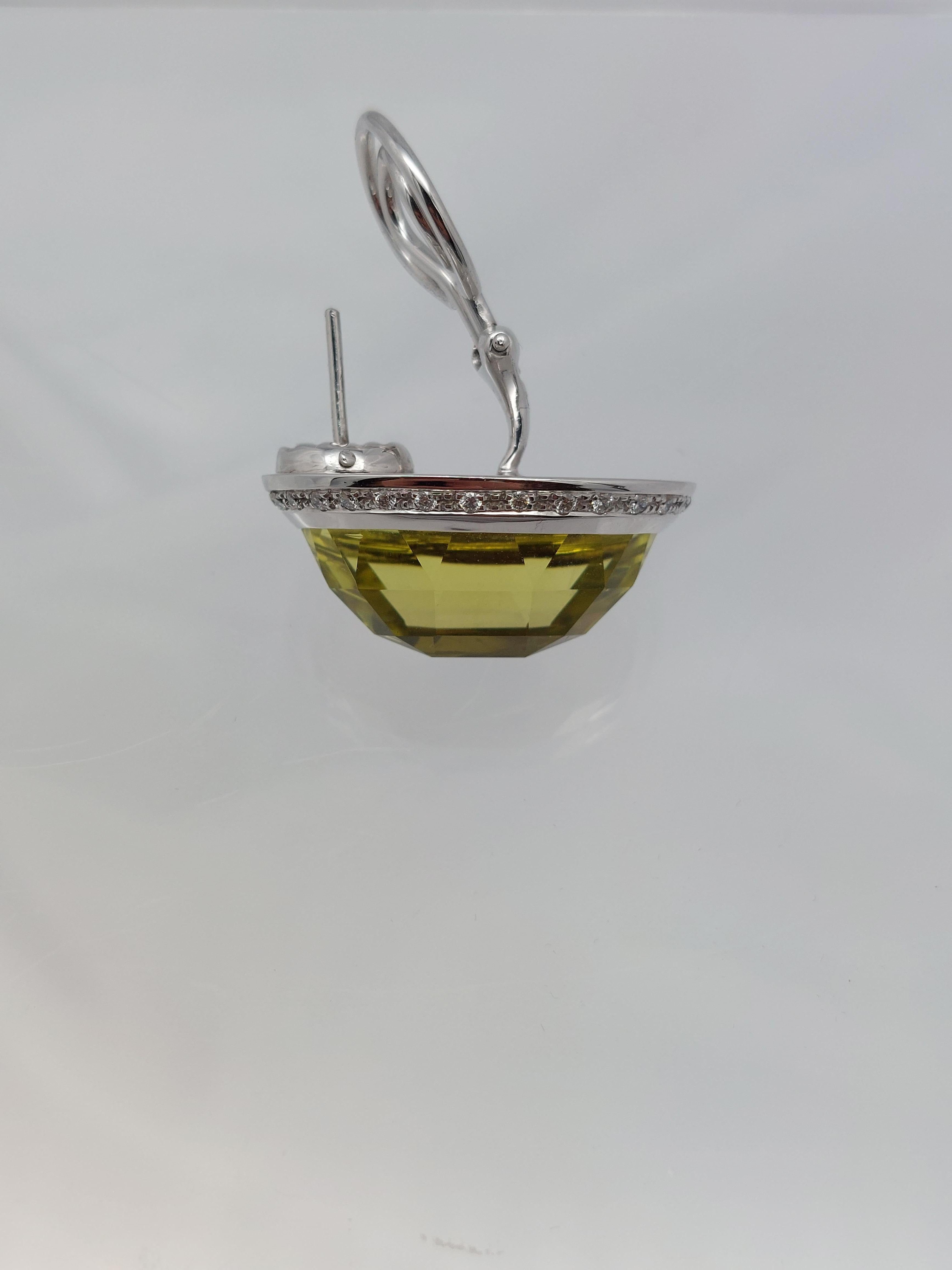 Balocchi Preziosi  Orecchini con quarzo limone e diamanti in 18KT in vendita 6
