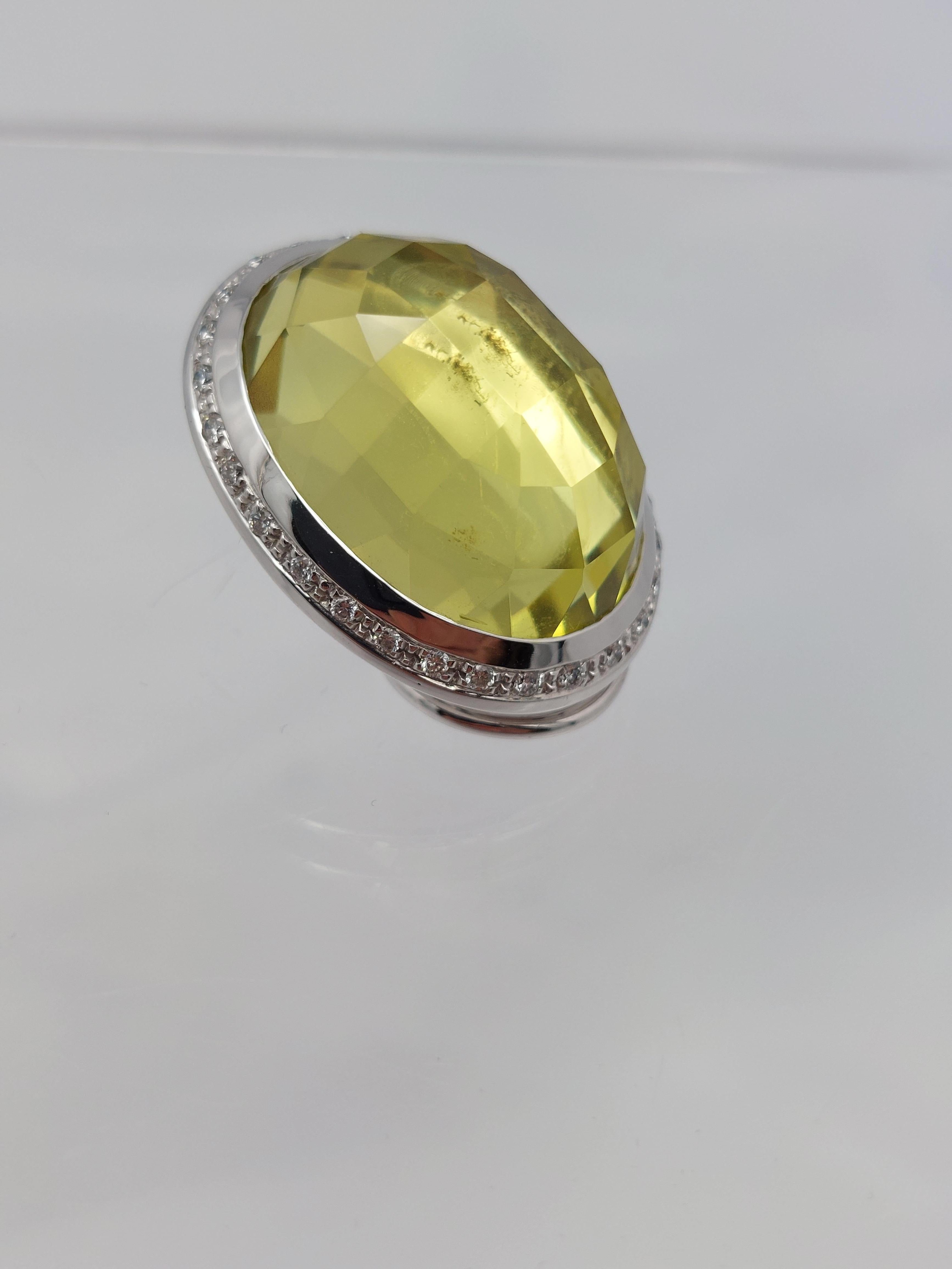 Balocchi Preziosi  Orecchini con quarzo limone e diamanti in 18KT in vendita 3