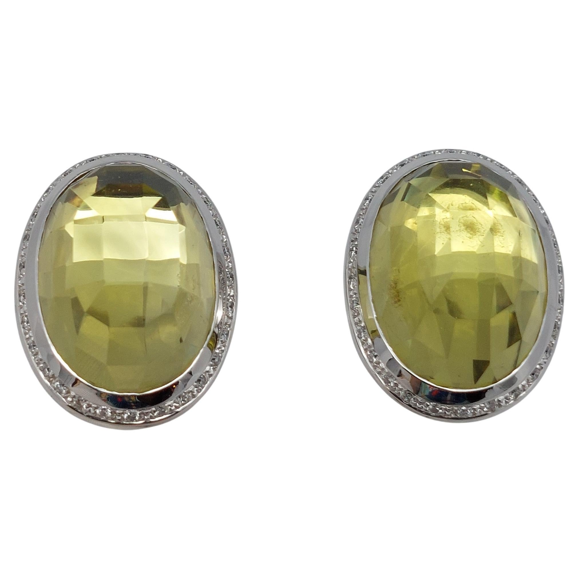 Balocchi Preziosi  Orecchini con quarzo limone e diamanti in 18KT in vendita