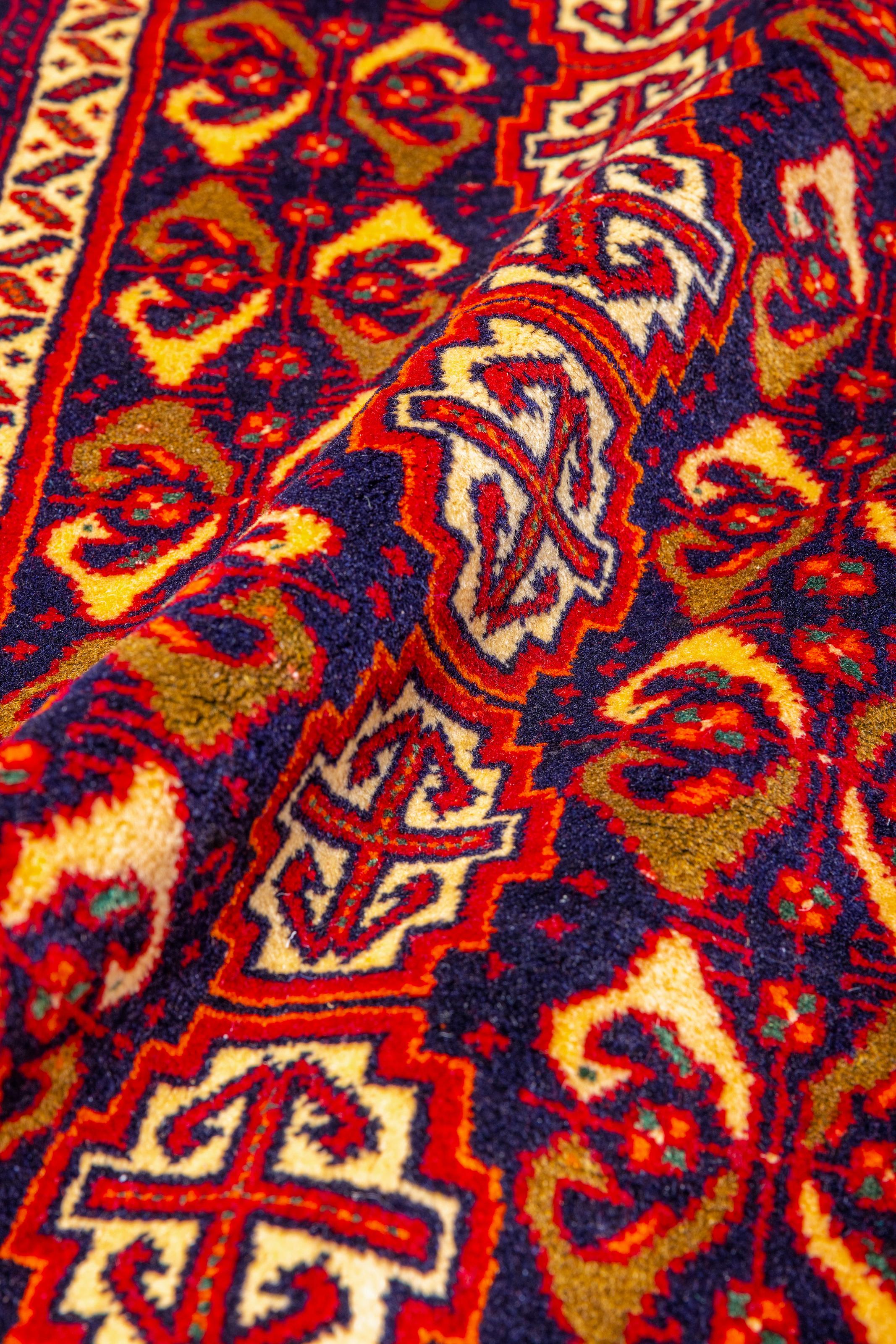 Authentique tapis de couloir persan rouge/ivoire 2' 3