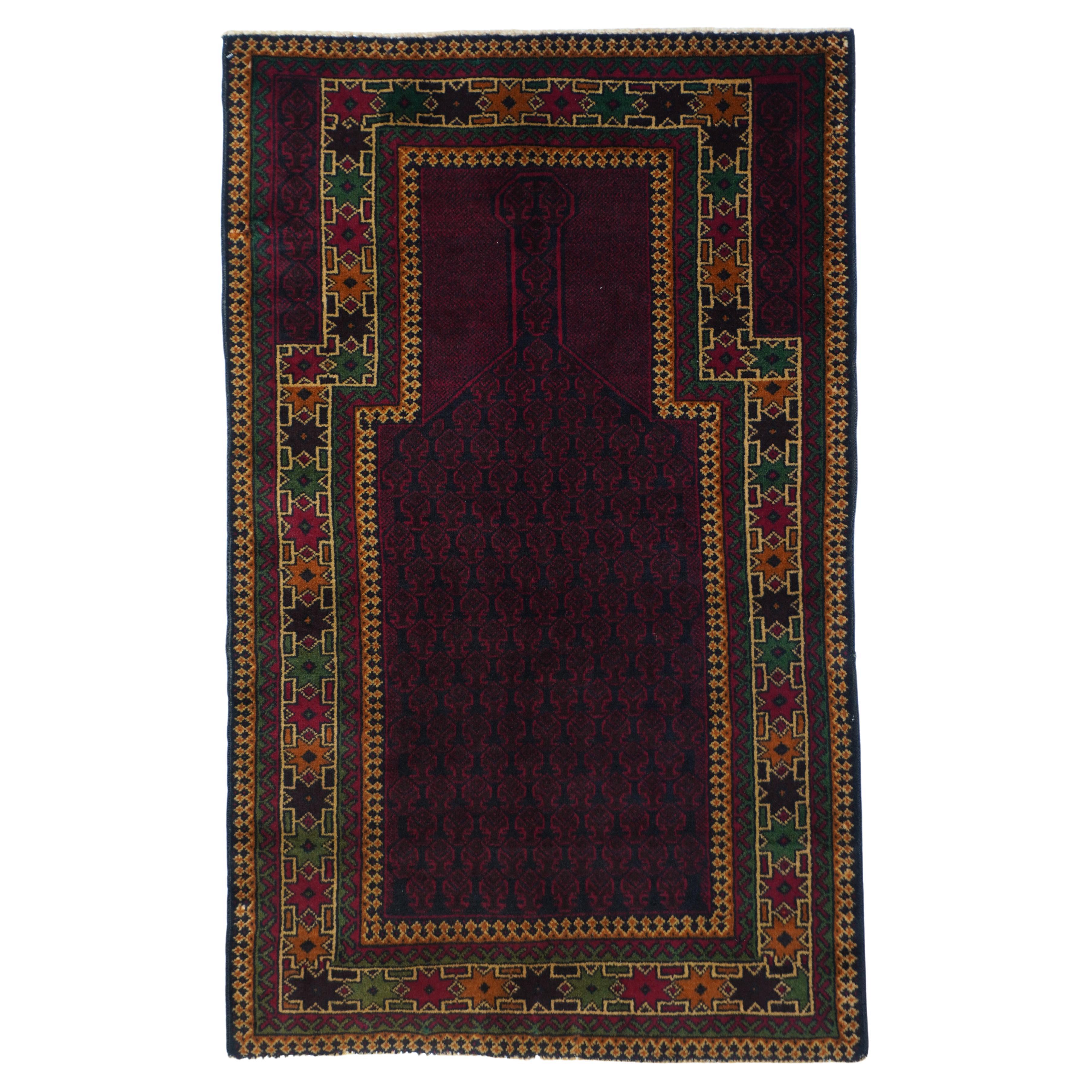 Vintage Balouch Rug 2'9'' x 4'7'' For Sale