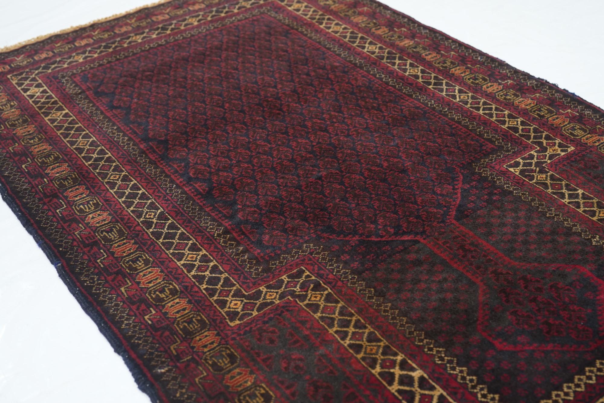 Mid-20th Century Vintage Balouch Rug 3'0'' x 5'0'' For Sale