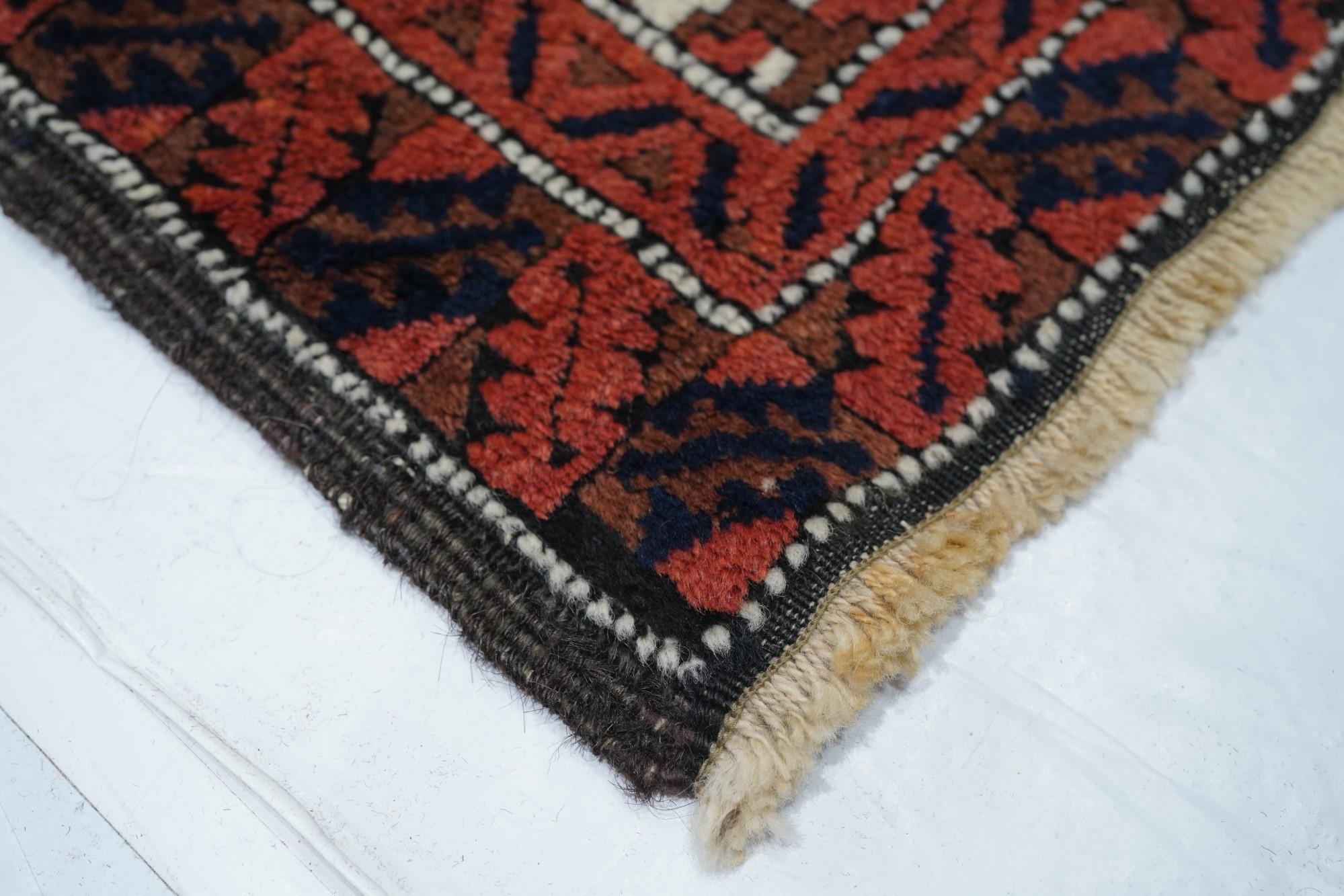Mid-20th Century Vintage Balouch Rug 3'0'' x 5'4'' For Sale