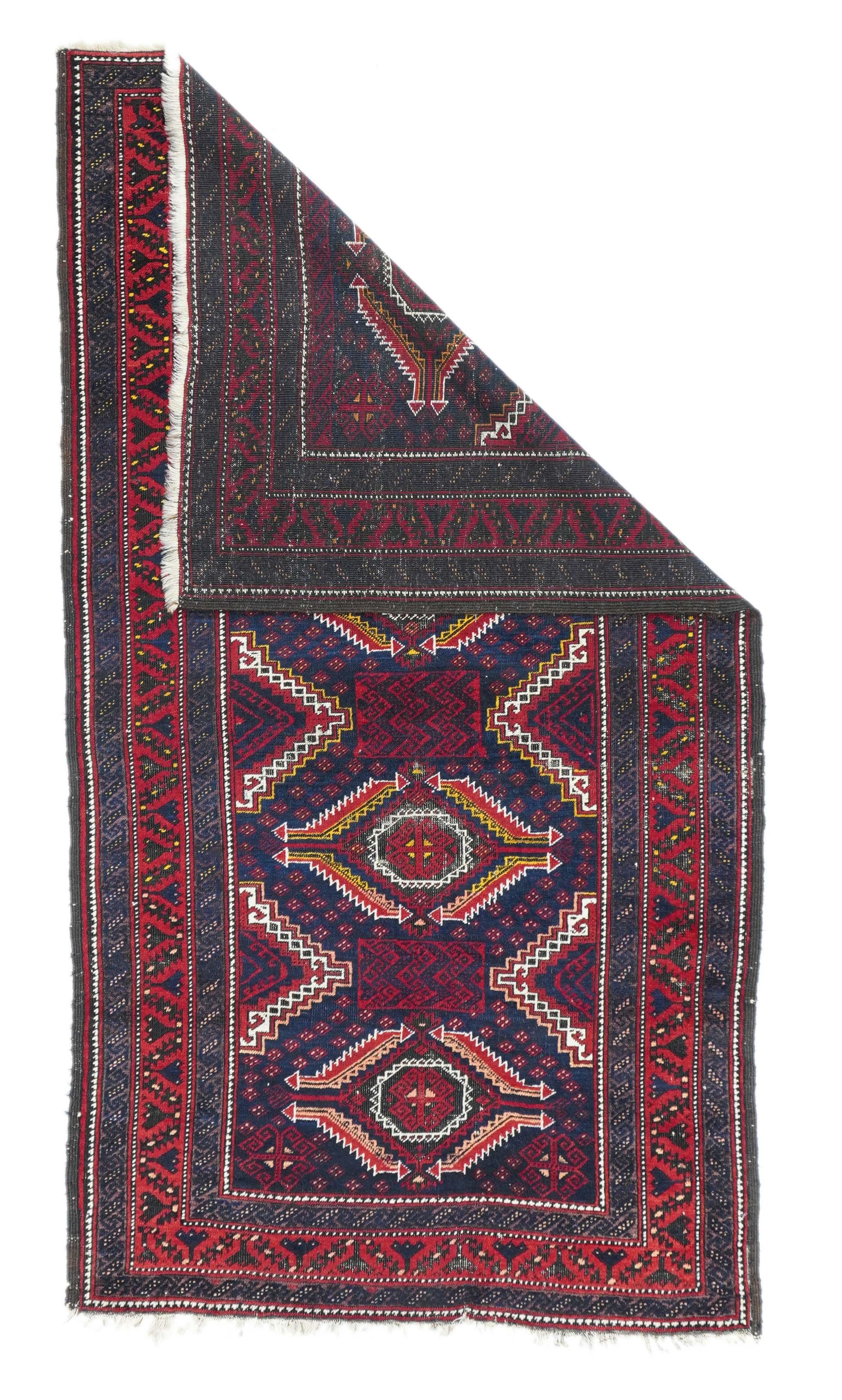 Balouch rug measures 3'5'' x 6'3''.