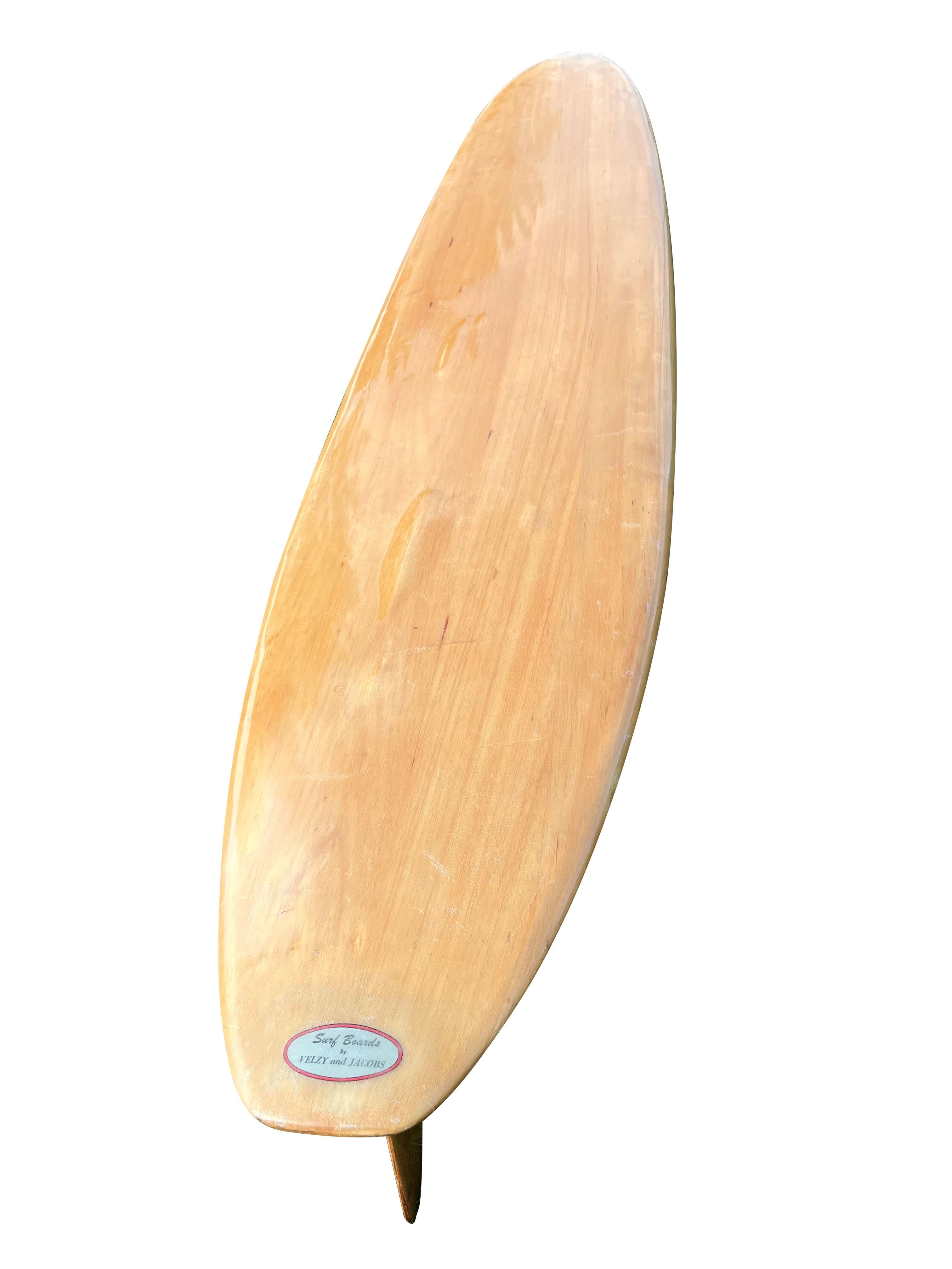 Balsawood Surfboard by Velzy Jacobs For Sale 1