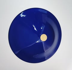 Balt - glass wall sconce by Candas Design, Navy blue (cobalt) and brass