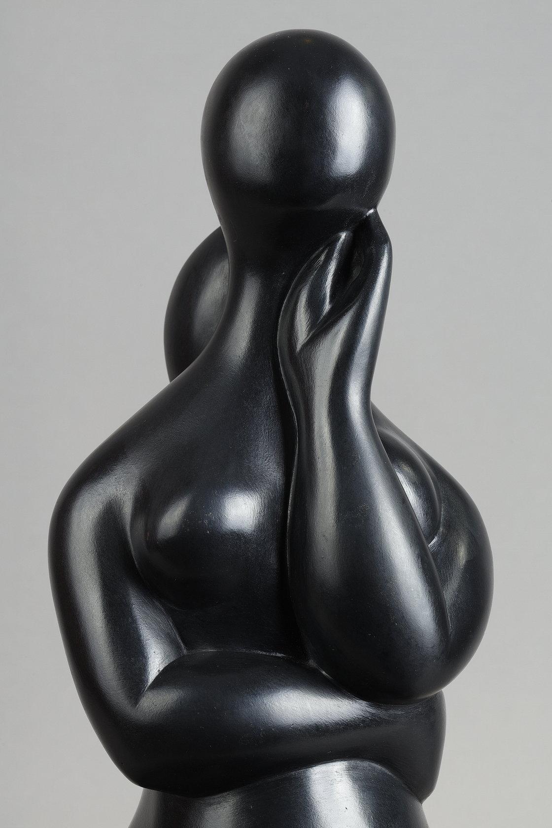 Pensive à genoux - Sculpture de Baltasar Lobo