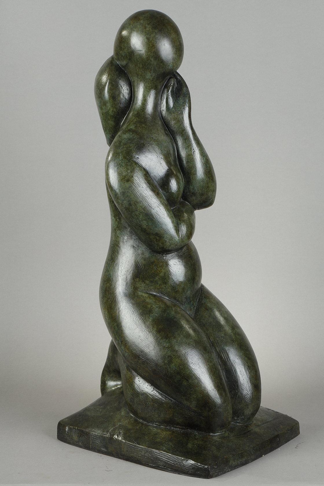 Pensive à genoux - Sculpture Scuola francese di Baltasar Lobo