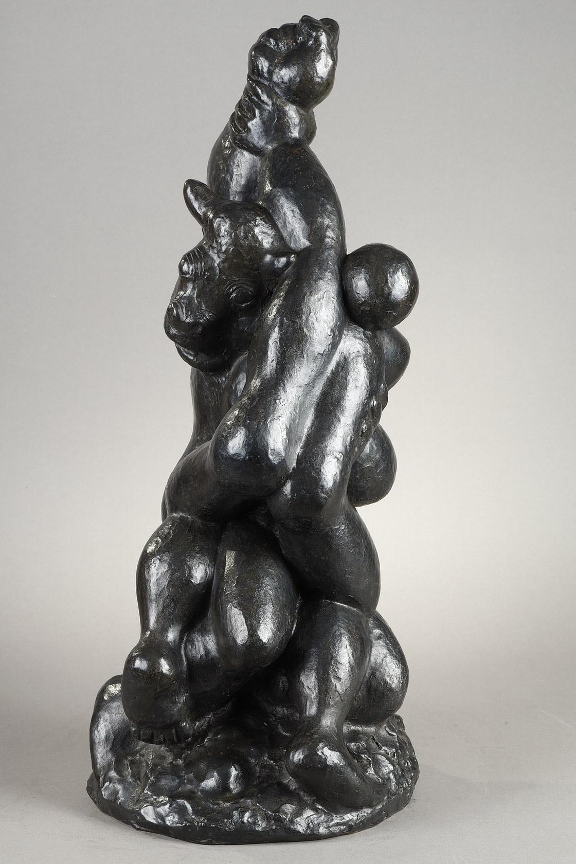 Theseus and the Minotaur - French School Sculpture by Baltasar Lobo