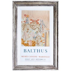 Balthasar Balthus Affiche d'exposition vintage:: Museé Cantini:: France:: 1973