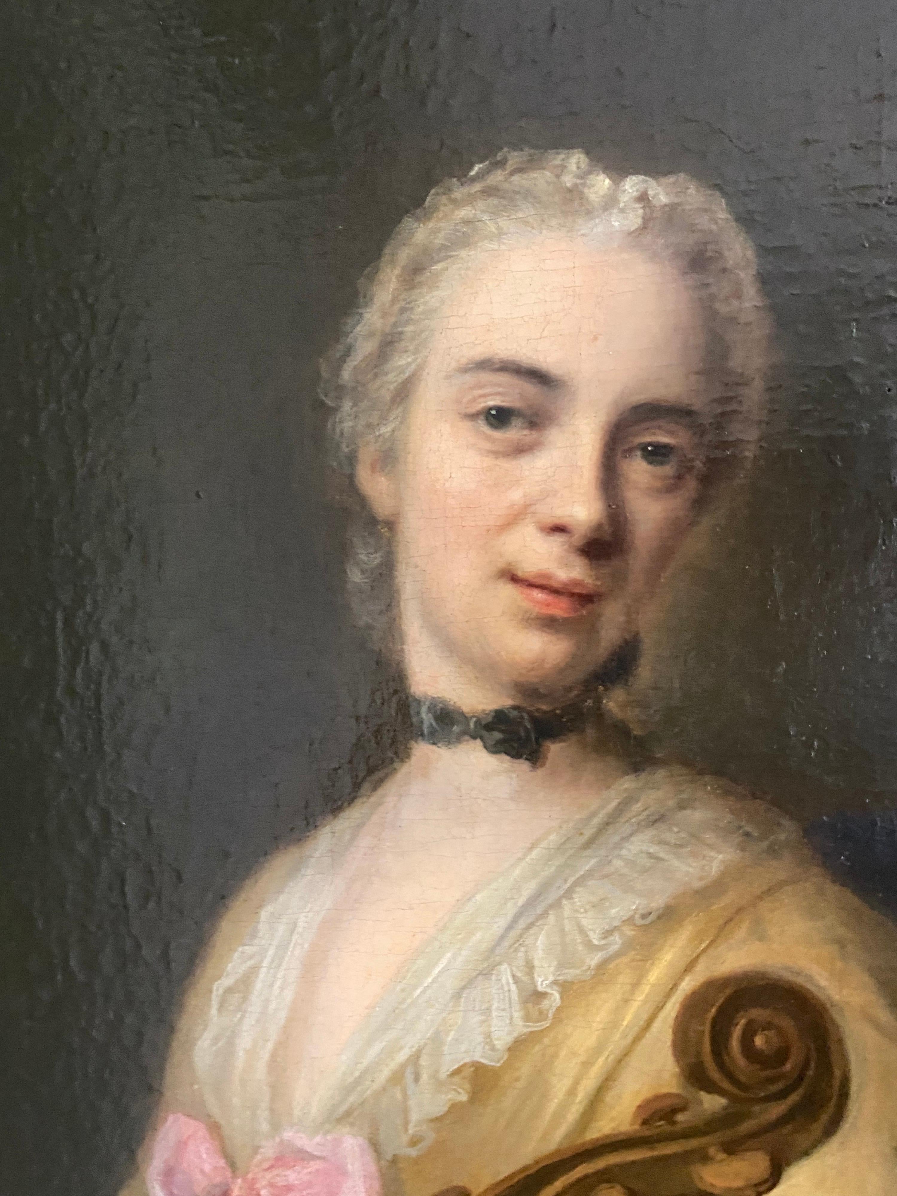 Porträt der Tochter der Künstlerin, Catharina, die Klavier spielt, aus dem 18. Jahrhundert im Angebot 2