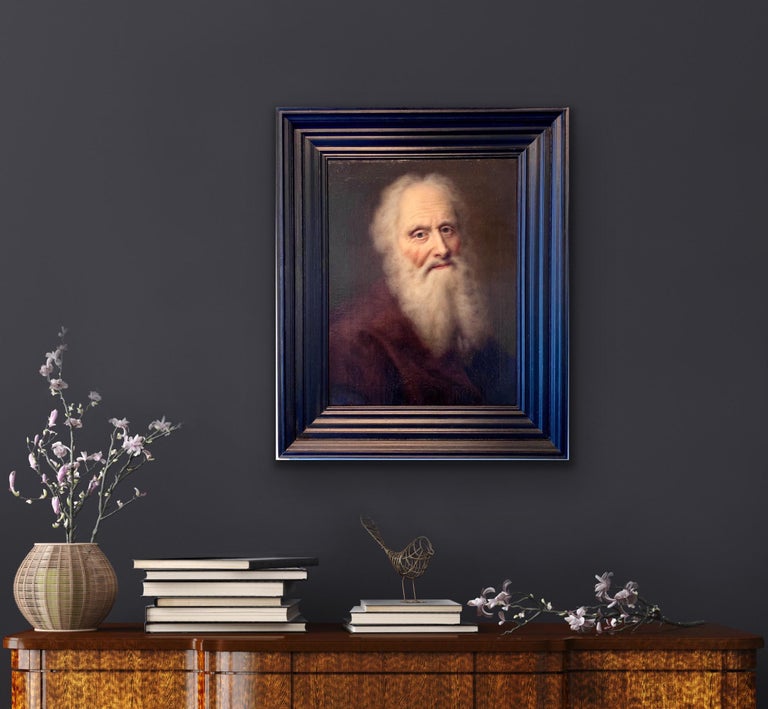 18th century German Portrait Painting - Hyperrealistic Old Master Philosopher   For Sale 12