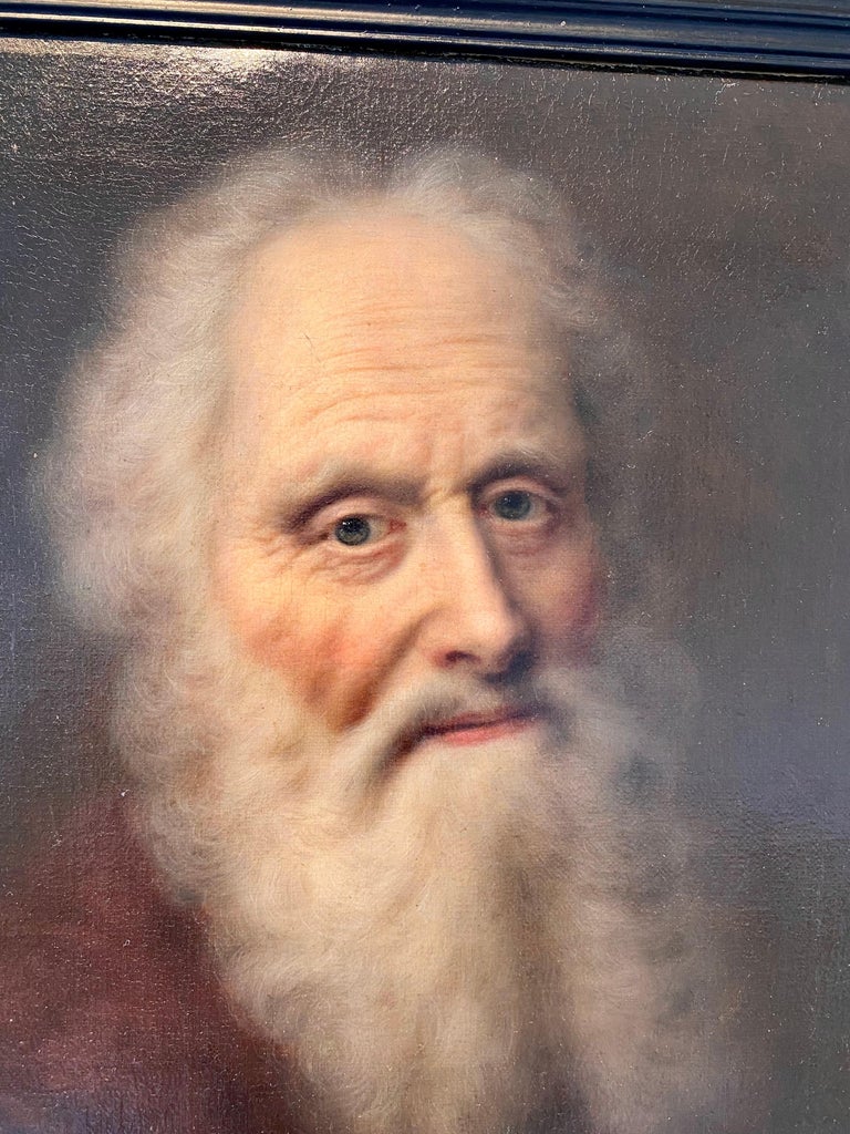 18th century German Portrait Painting - Hyperrealistic Old Master Philosopher   For Sale 3