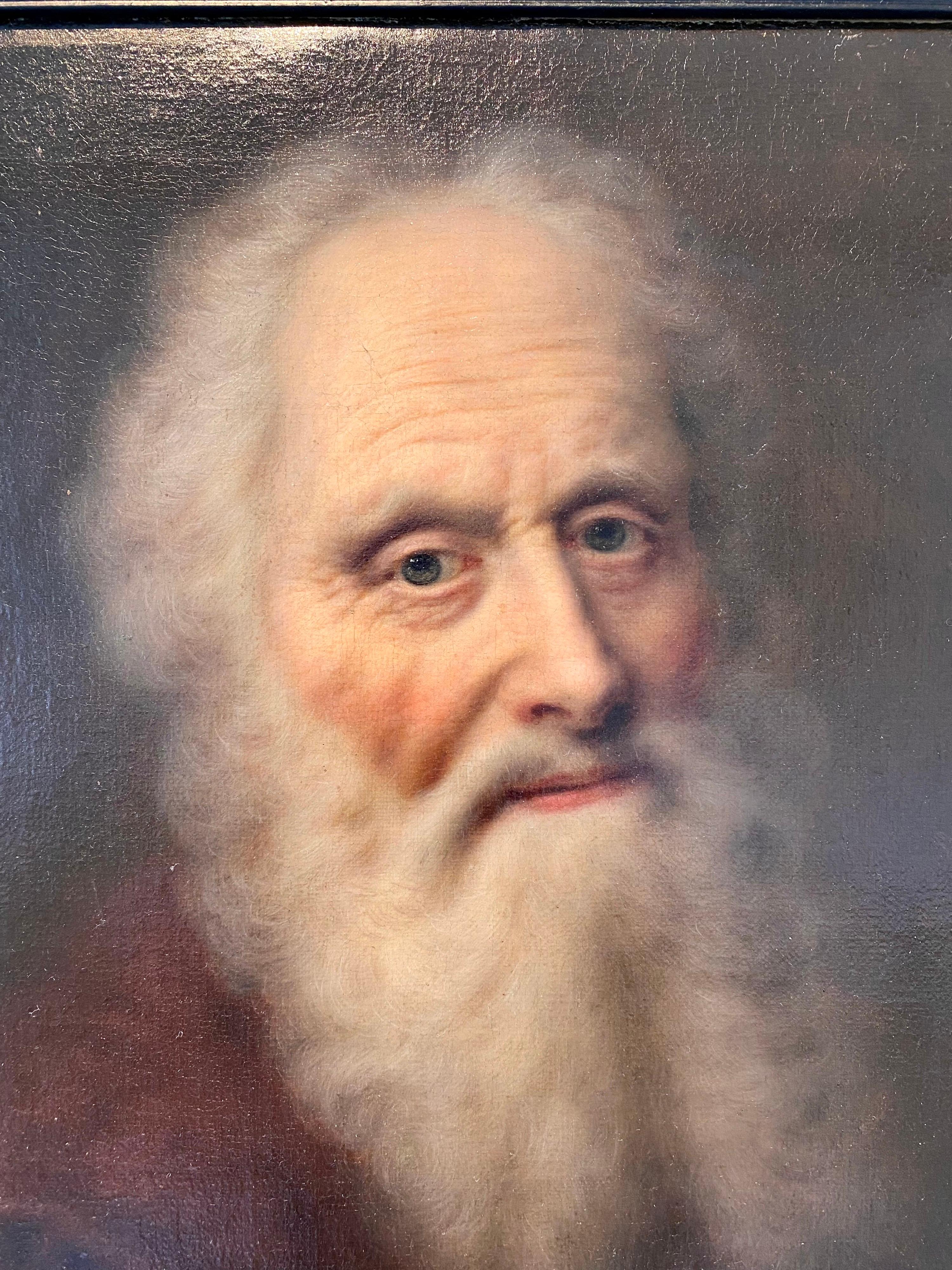 18th century German Portrait Painting - Hyperrealistic Old Master Philosopher 1