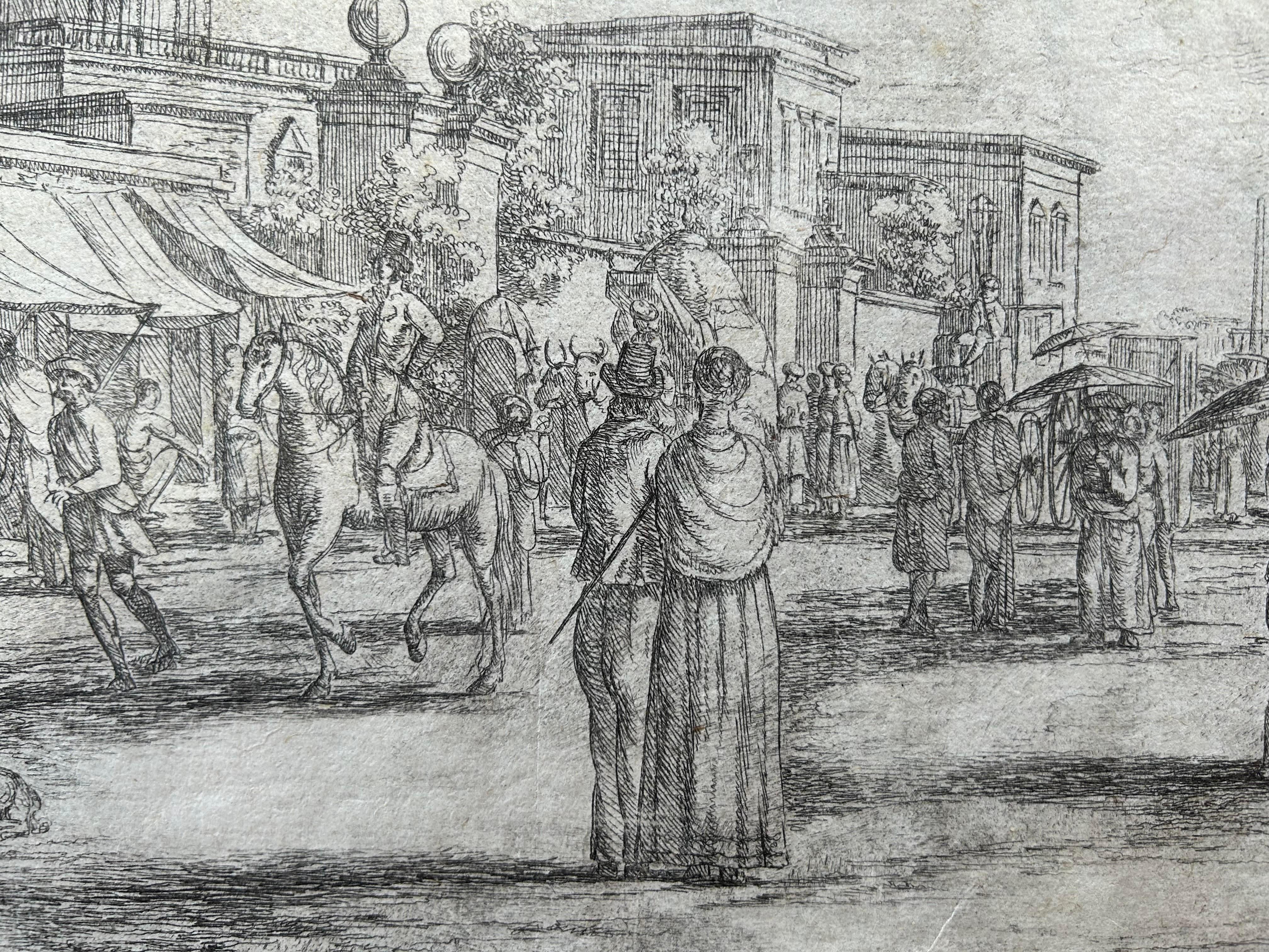 India Balthazar Solvyns Edificios europeos Calcuta Siglo XVIII, rara 1ª prueba en venta 4