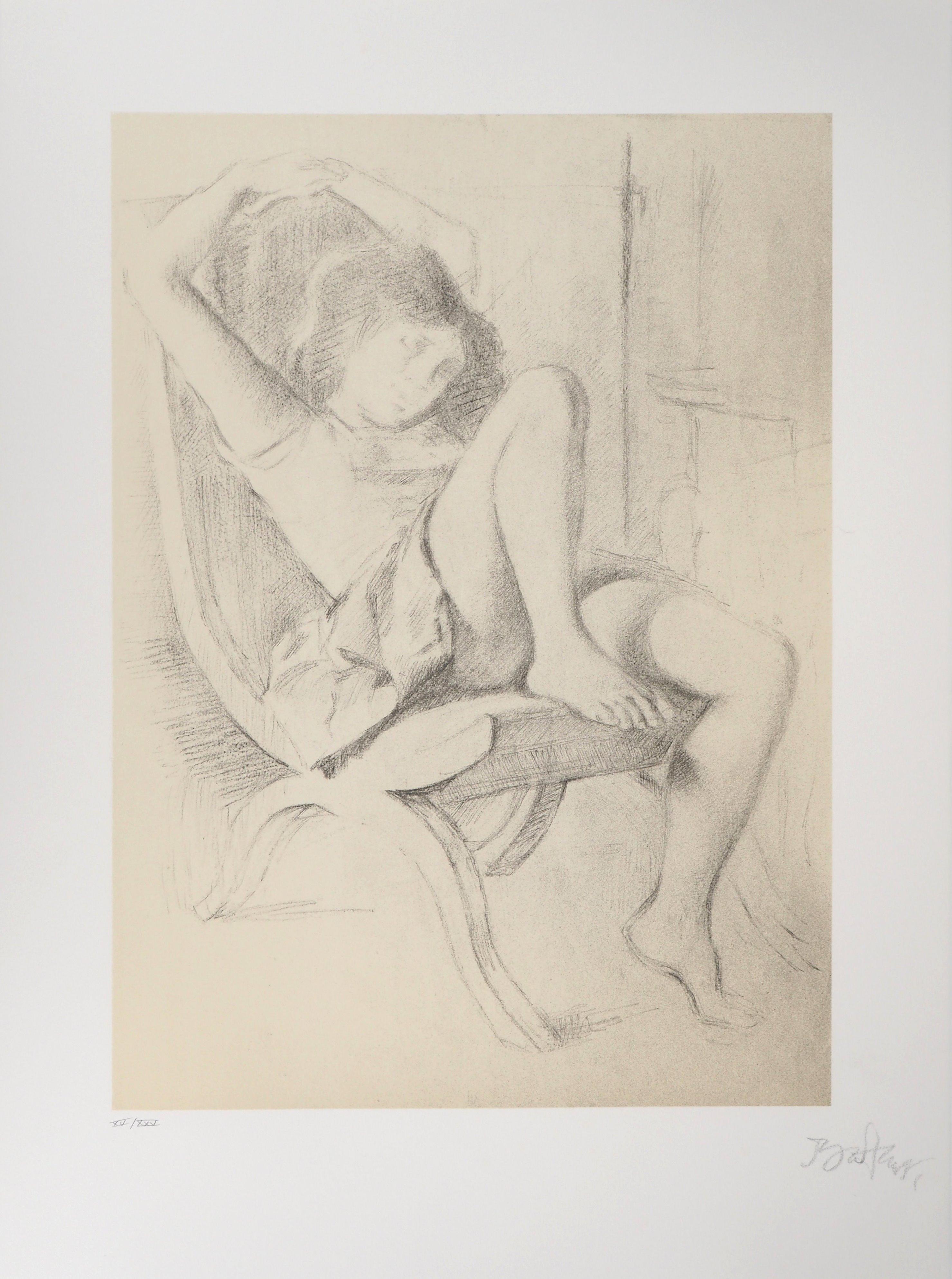 Young Girl Basking - Original handsigned lithograph - Print by Balthus