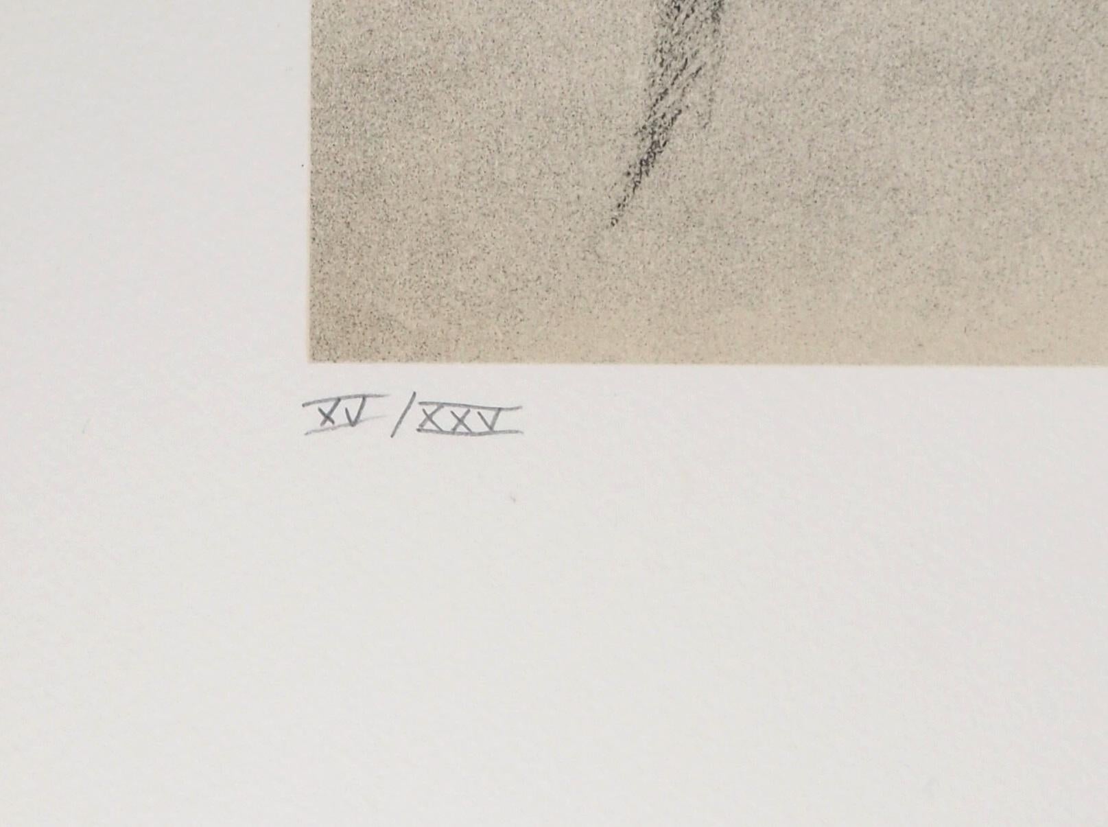 Lithographie d'une jeune fille - Lithographie originale signée à la main - Moderne Print par Balthus