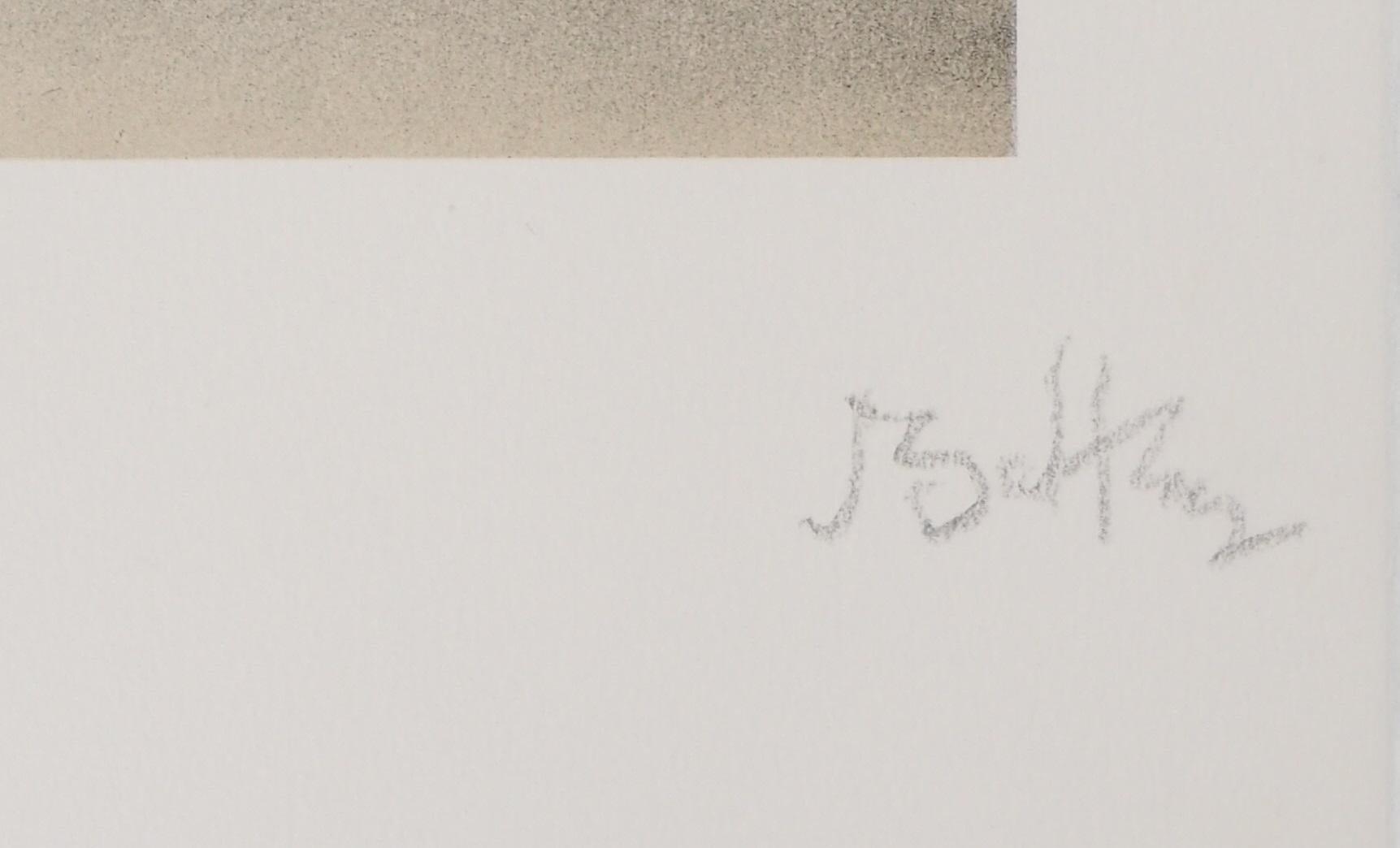 Lithographie d'une jeune fille - Lithographie originale signée à la main - Beige Portrait Print par Balthus