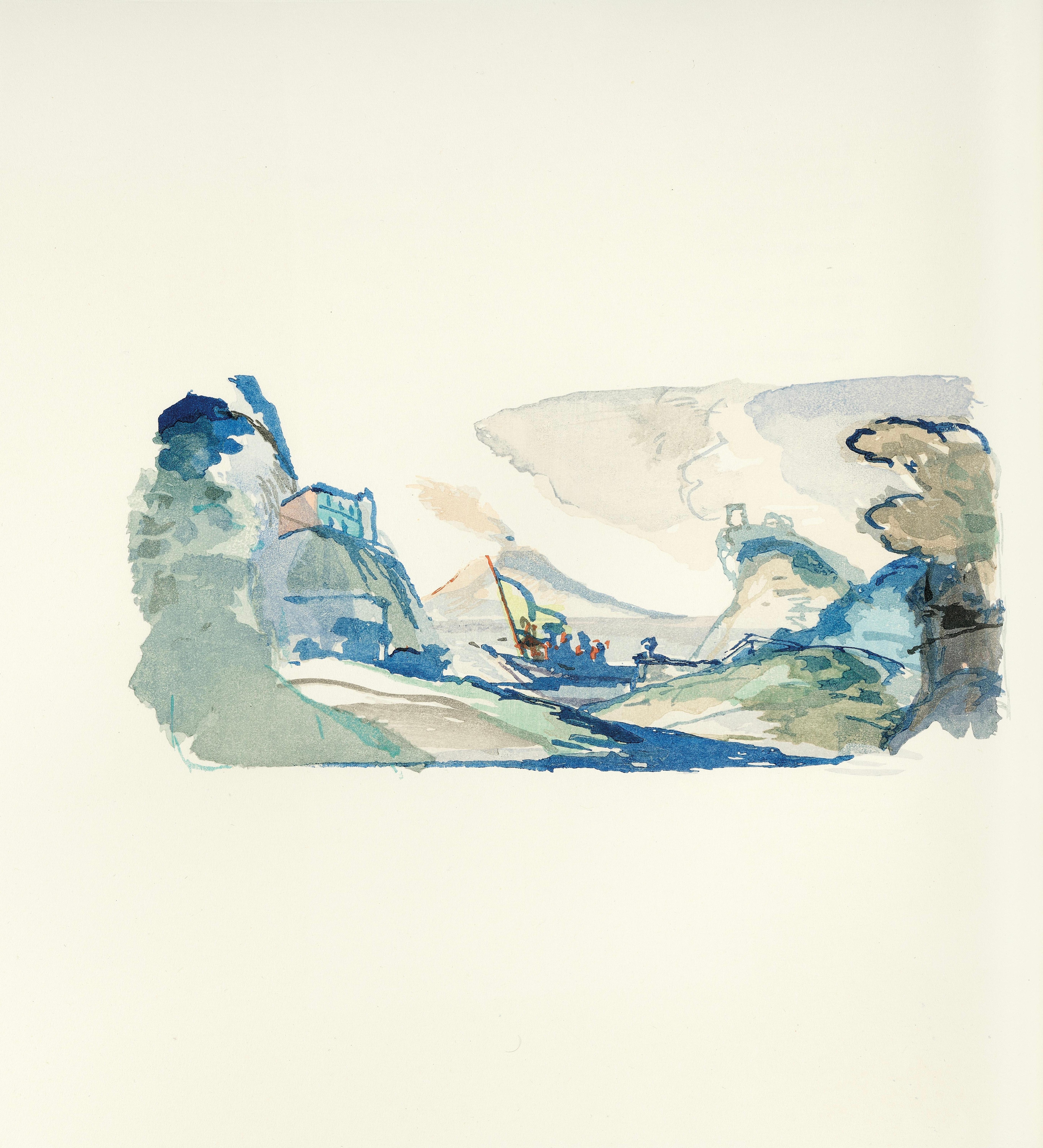 Woodcut in colors on vélin paper. Paper Size: 19 x 18 inches. Inscription: Unsigned and unnumbered, as issued. Notes: From the album, Così fan tutte. Dramma giocoso in due atti. Musica di Wolfgang Amadeus Mozart, 2001. Published by The Limited
