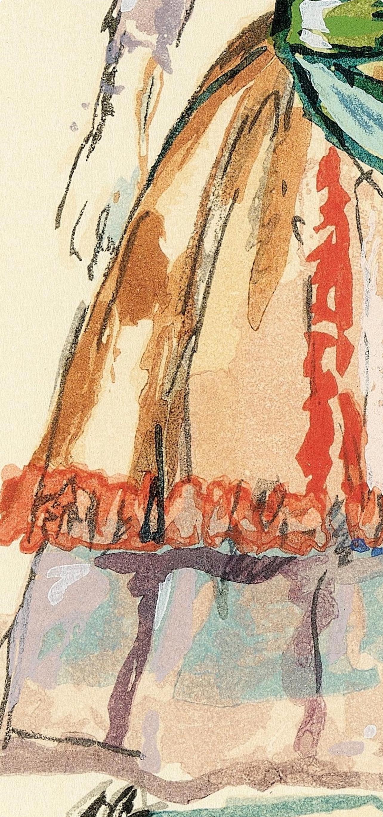 Woodcut in colors on vélin paper. Paper Size: 19 x 18 inches. Inscription: Unsigned and unnumbered, as issued. Notes: From the album, Così fan tutte. Dramma giocoso in due atti. Musica di Wolfgang Amadeus Mozart, 2001. Published by The Limited
