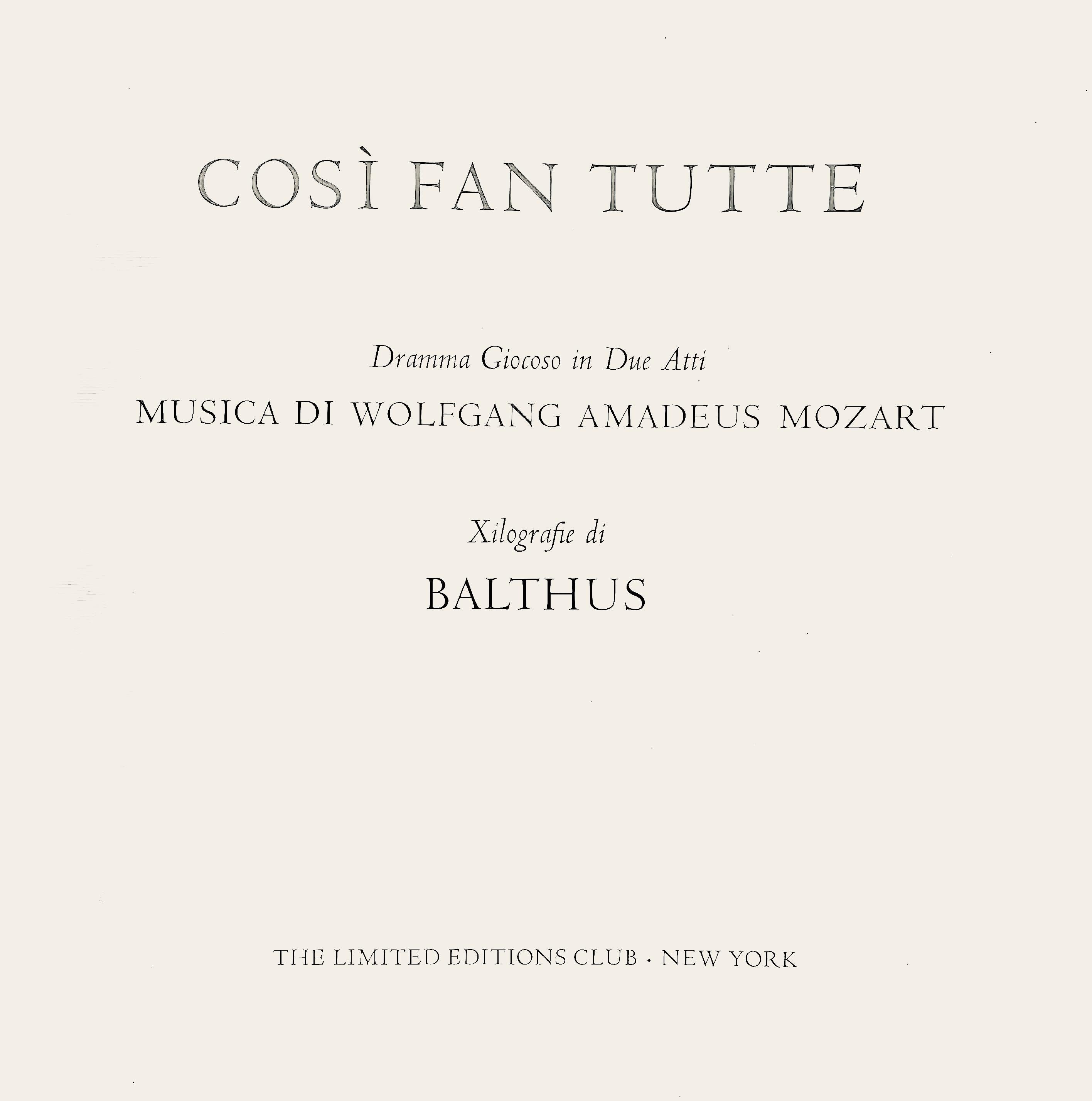 Composition, Così fan tutte, Balthus en vente 1