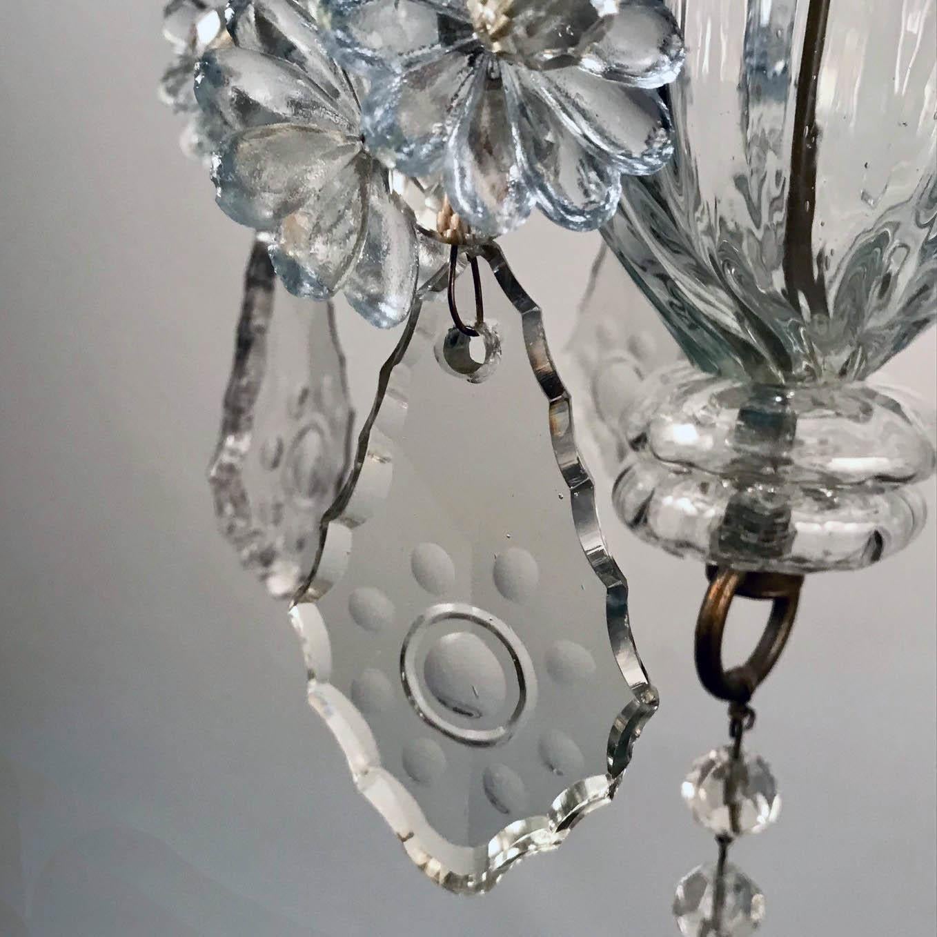 Baltic 18th Century Crystal and Iron Candle Chandelier For Sale 11