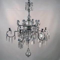 Baltic 18th Century Crystal and Iron Candle Chandelier