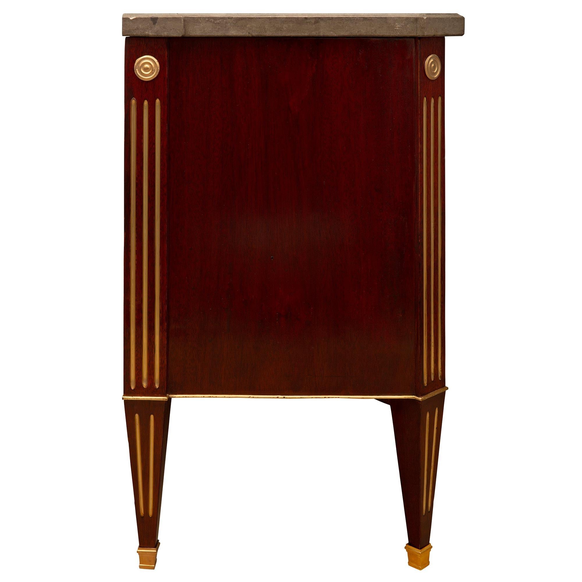 Baltic 19th Century Neo-Classical St. Mahogany, Ormolu, and Soapstone Commode In Good Condition In West Palm Beach, FL