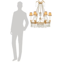 Baltic 19th century Neo-Classical st. Ormolu and Crystal chandelier