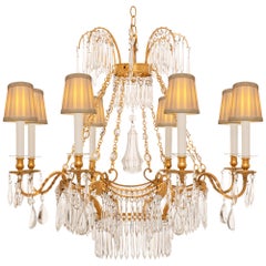 Baltic 19th Century Neo-Classical St. Ormolu and Crystal Chandelier