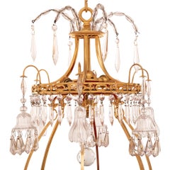 Baltic 19th Century Neo-Classical St. Ormolu, Crystal And Red Glass Chandelier