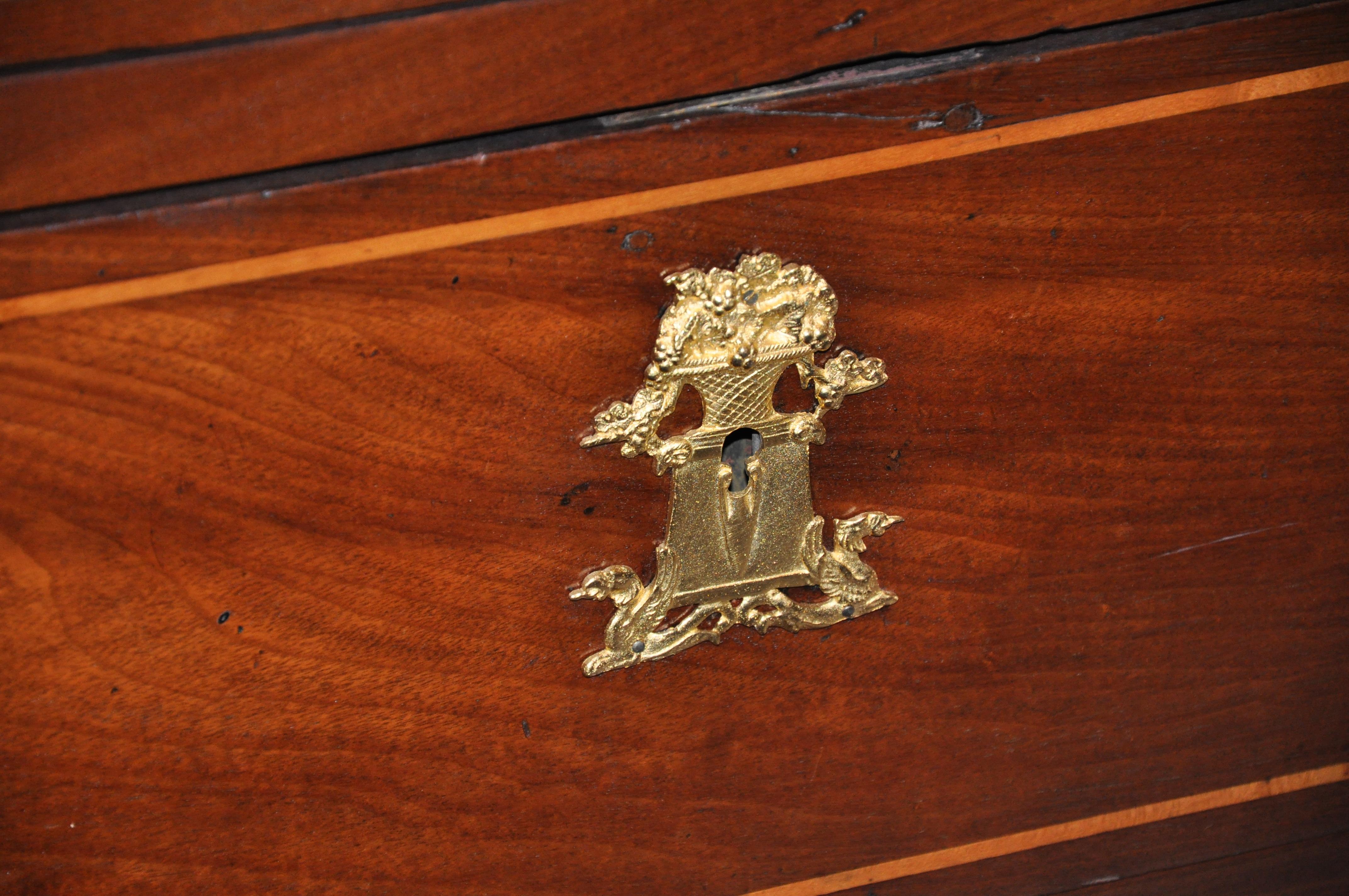 Mahogany Baltic 19th Century Neoclassical Marble-Top Commode