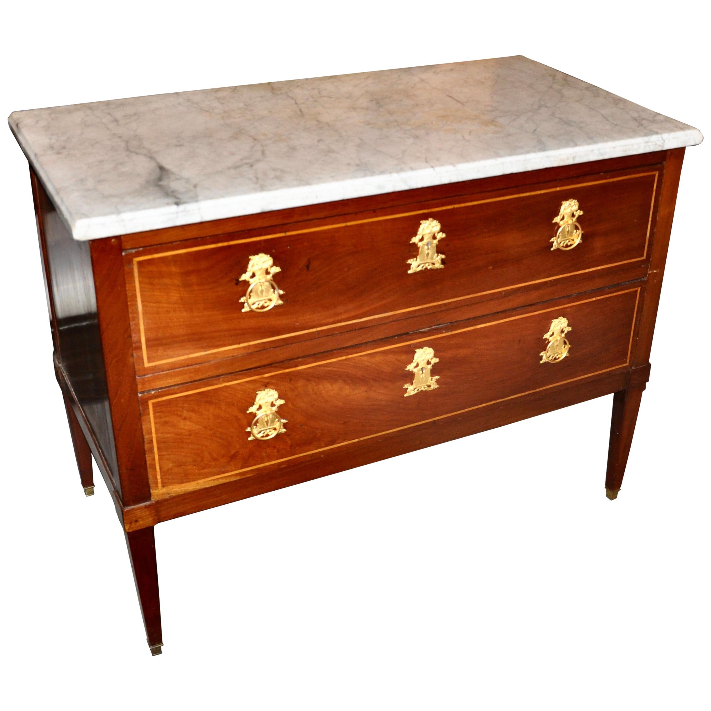 Baltic 19th Century Neoclassical Marble-Top Commode