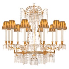 Baltic 19th century Ormolu and cut glass chandelier