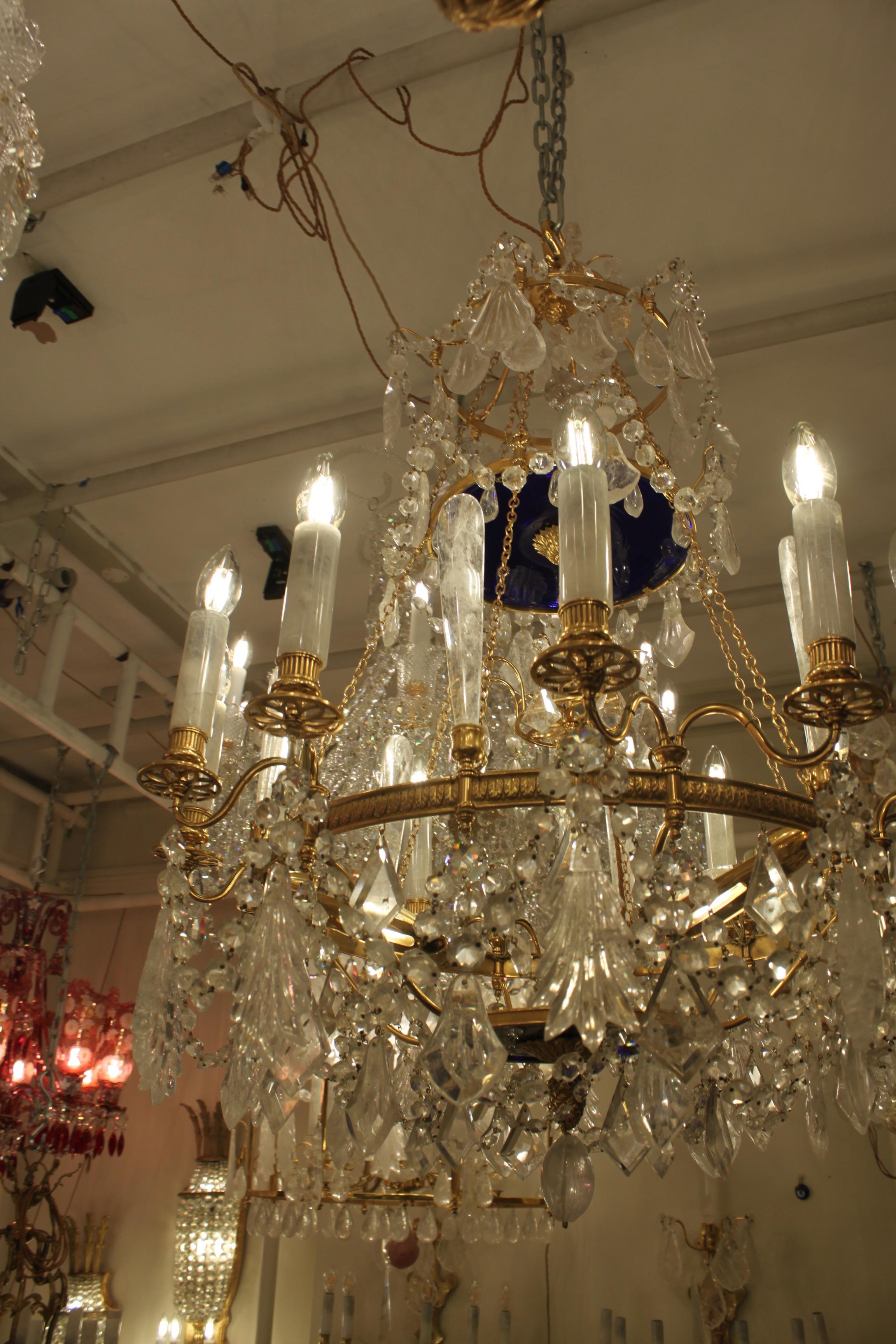 Baltic 19th Century Rock Crystal Chandelier For Sale 6