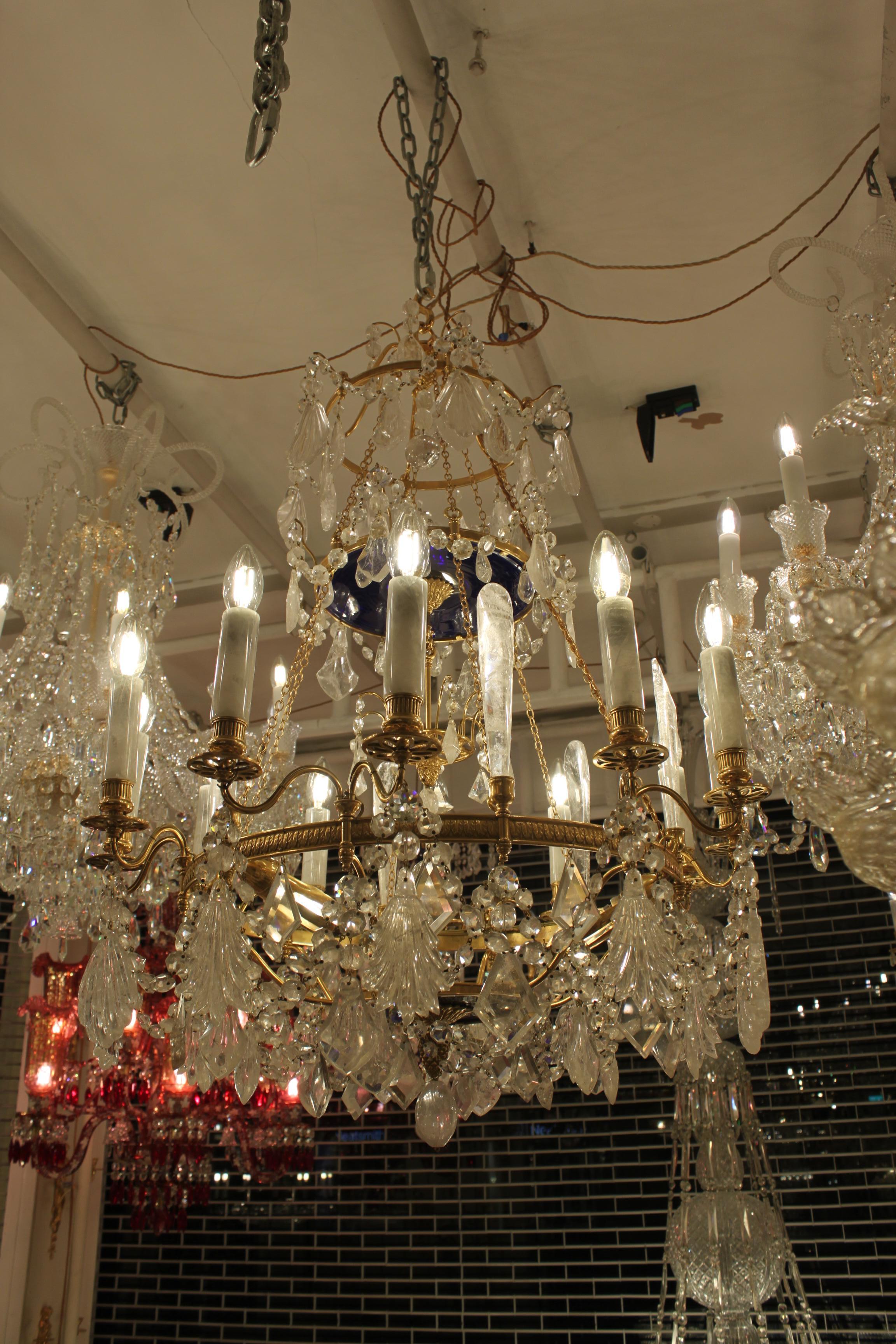 Baltic 19th Century Rock Crystal Chandelier For Sale 7