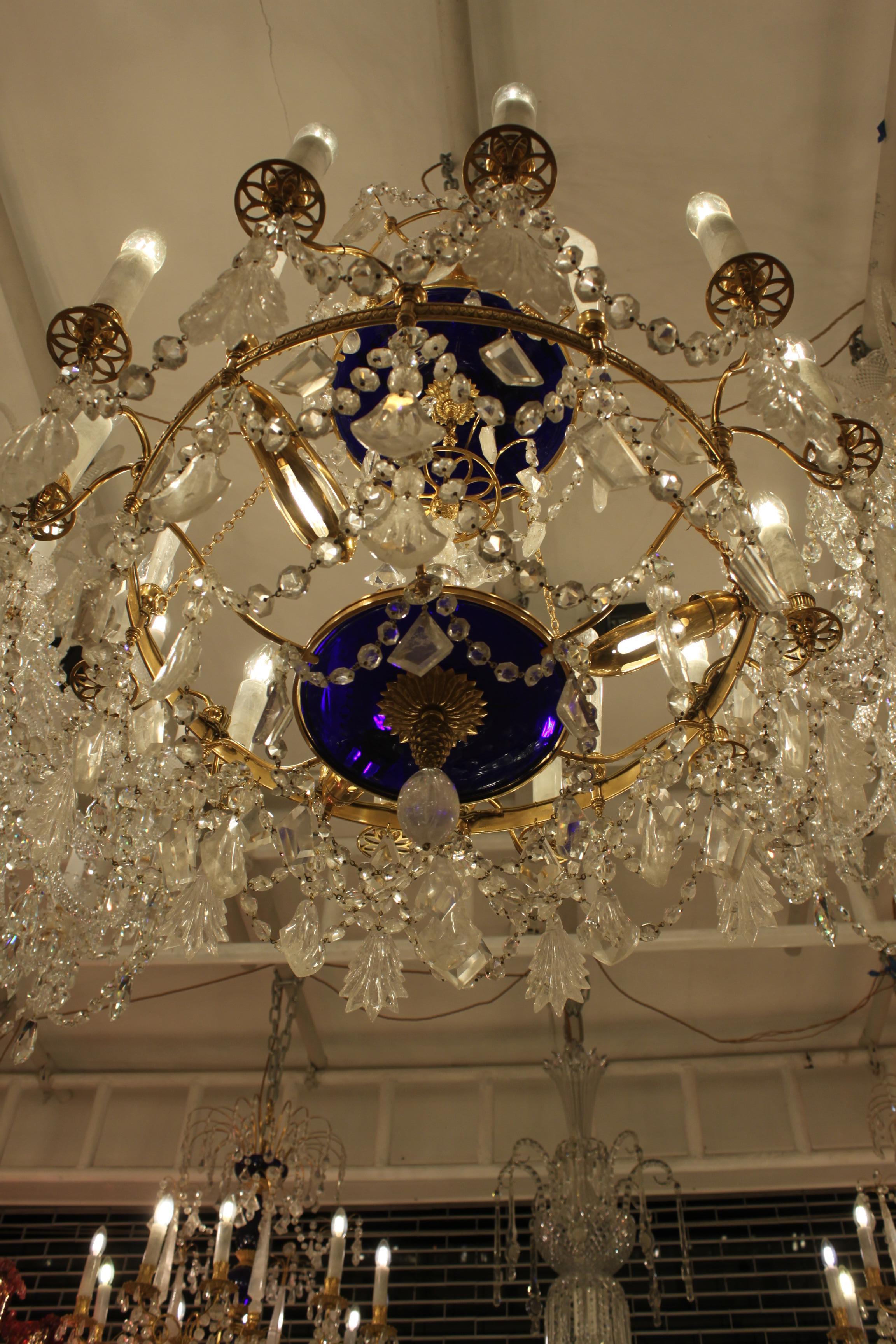 Baltic 19th Century Rock Crystal Chandelier For Sale 2
